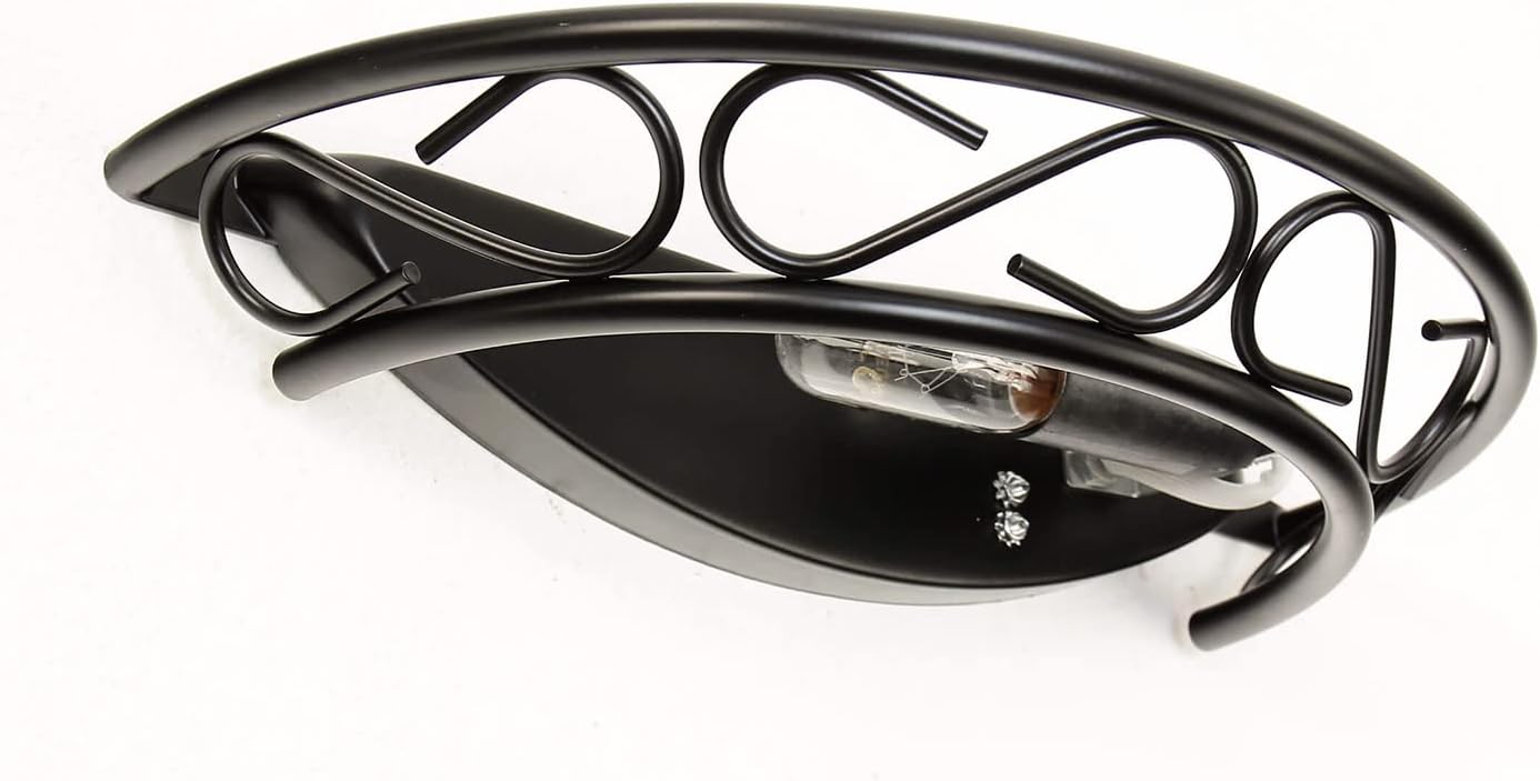 Lampada da parete E14 per interni, nera antica - immagine 5