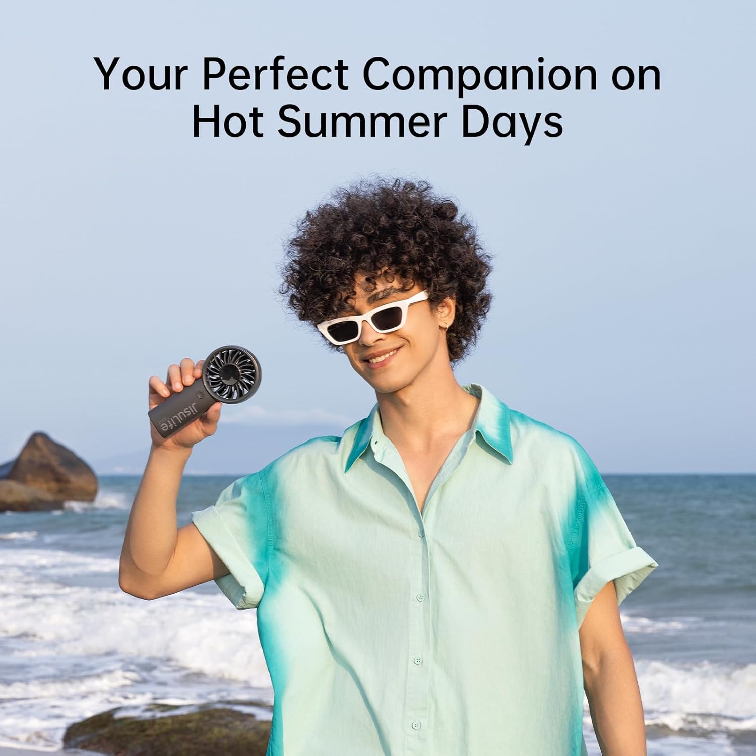 Jisulife Mini Ventilatore Portatile 5000 mAh, Nero - immagine 5