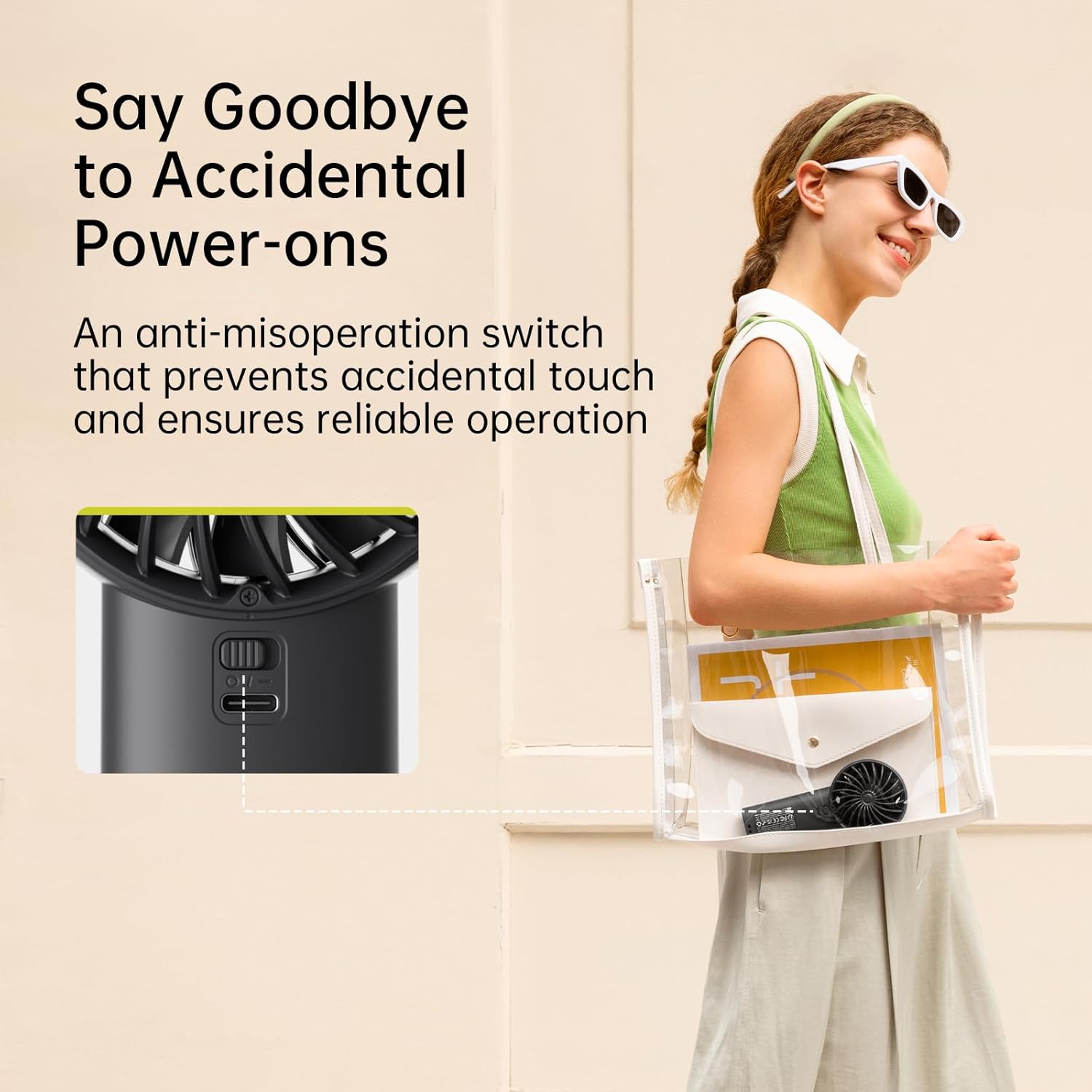 Jisulife Mini Ventilatore Portatile 5000 mAh, Nero - immagine 6