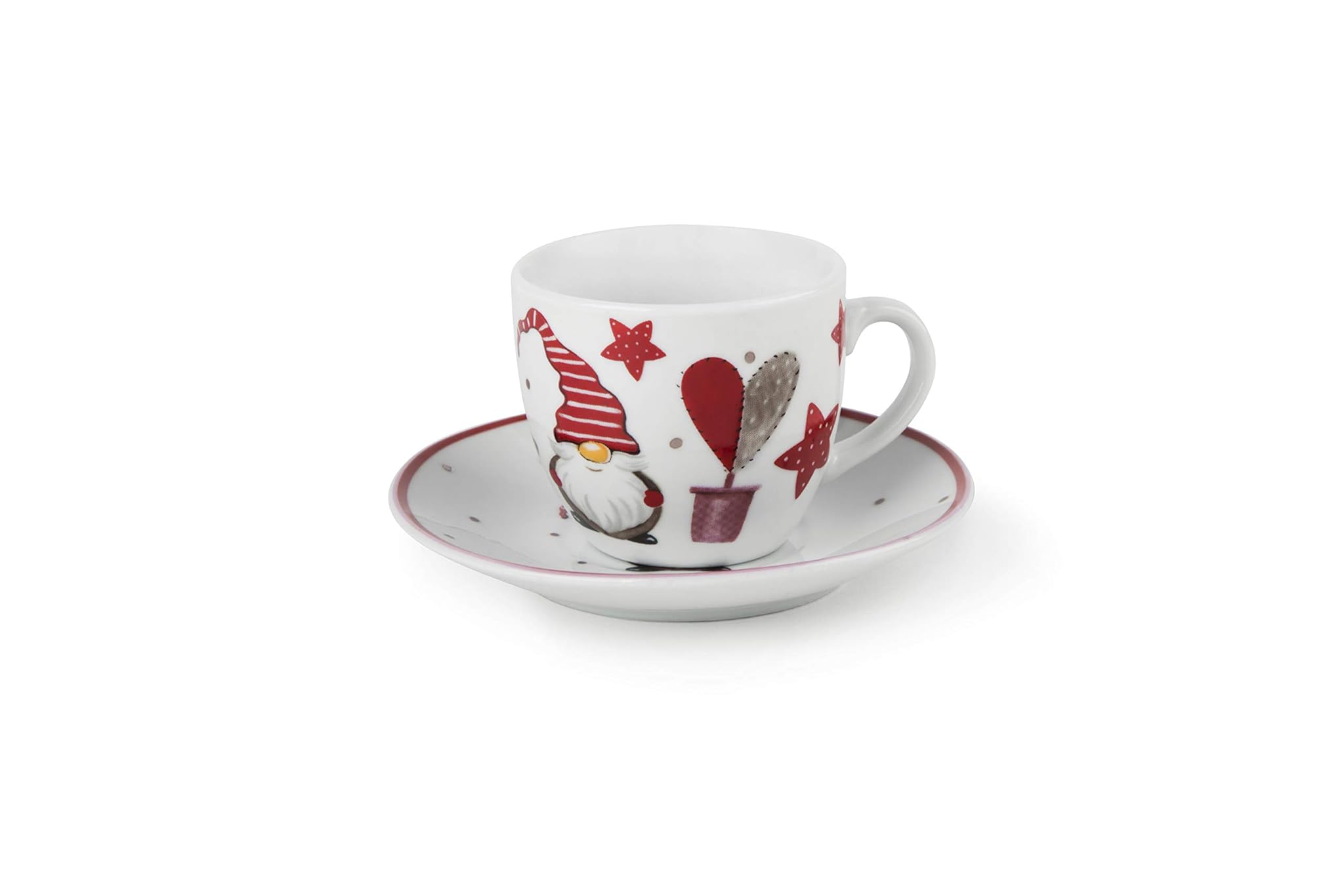 Excelsa Gnomo Set 6 Tazzine Caffè con Piattino