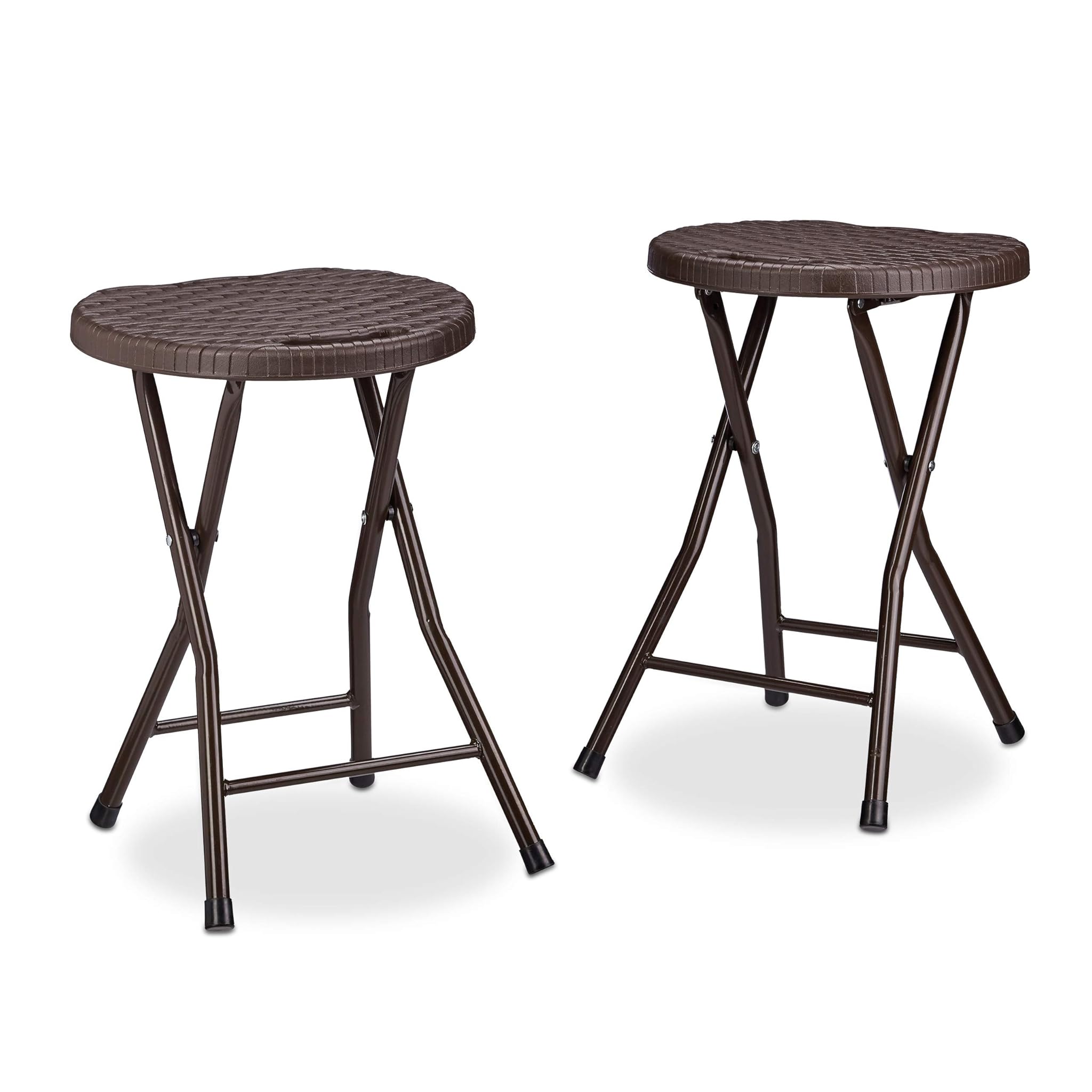 Relaxdays Sgabello Pieghevole Bastian, Marrone