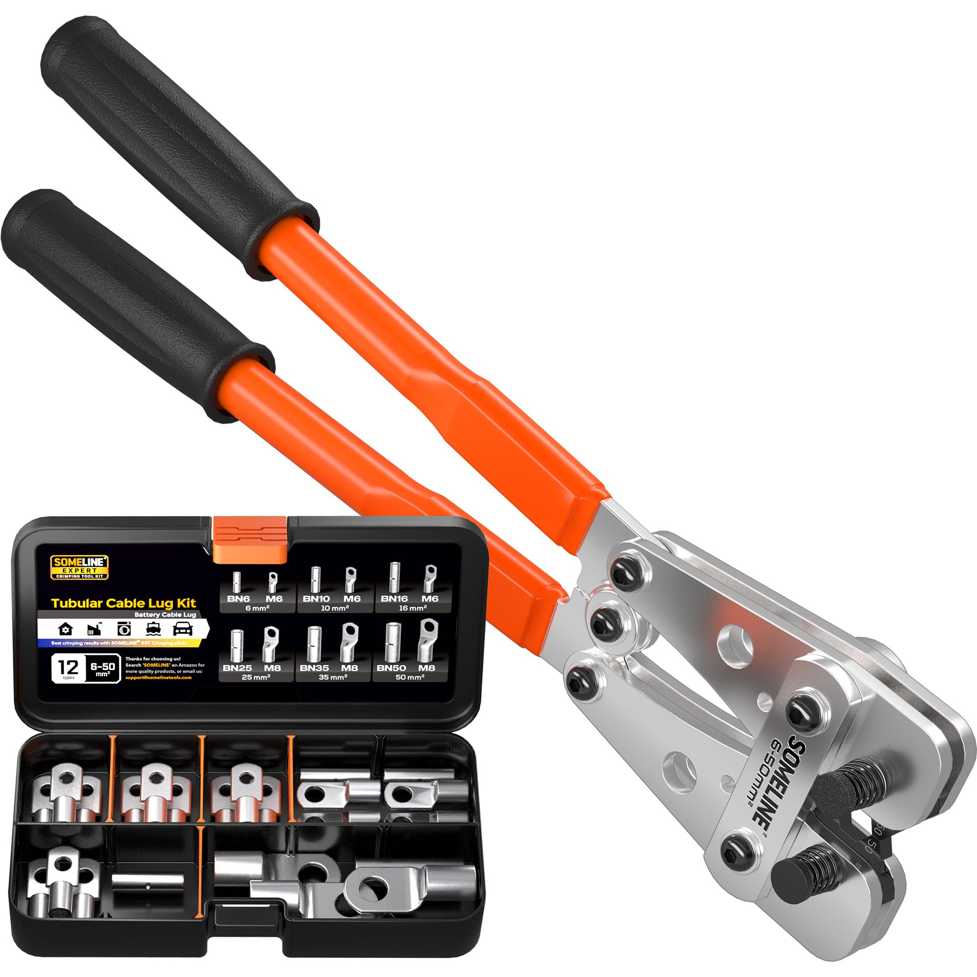 Someline Pinza Crimpatrice Capicorda Batteria [6-50mm²]