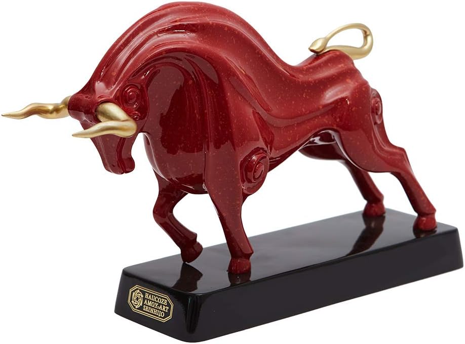Amoy-Art HAUCOZE - Scultura Toro Wall Street Bull 31cm