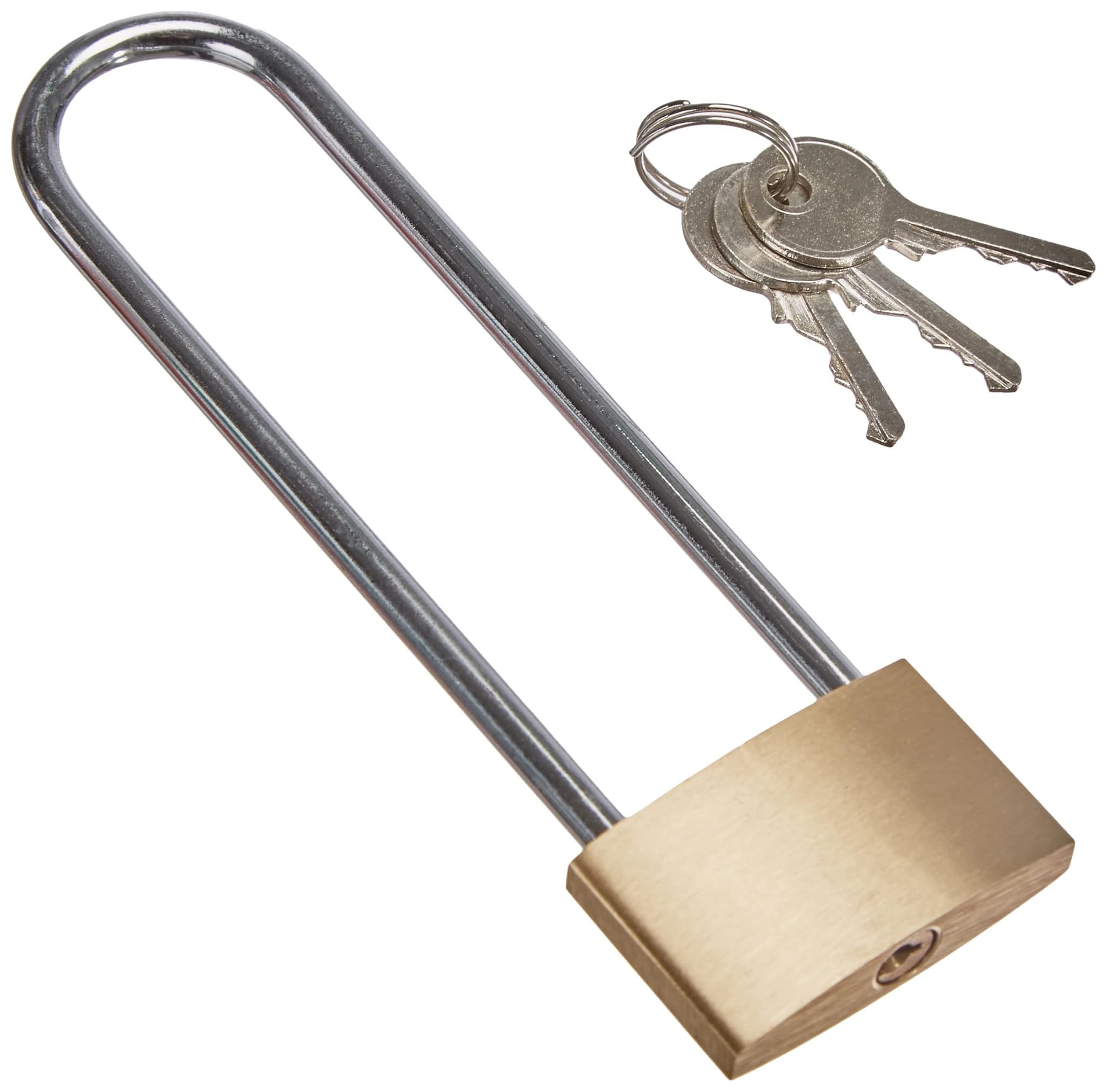 Kraftmann - Lucchetto Con Arco Extra Lungo, 40 Mm, In Ottone Massiccio