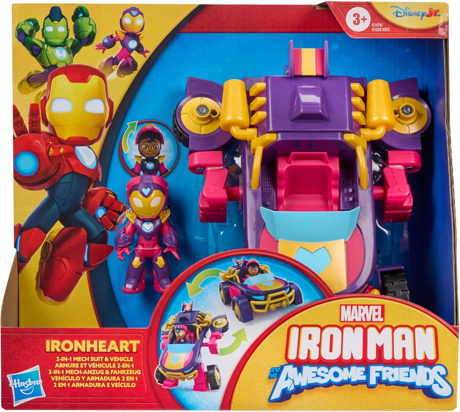 Hasbro Marvel Ironheart 2 in 1 con Armatura Mech - immagine 2