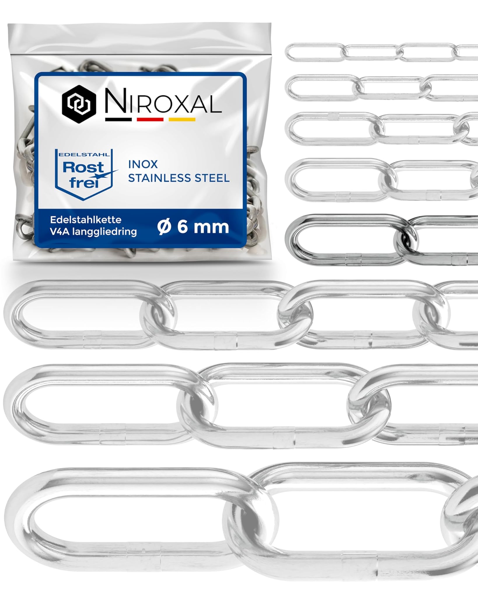 Nietfullthings Catena Acciaio Inox V4A 3 Metri