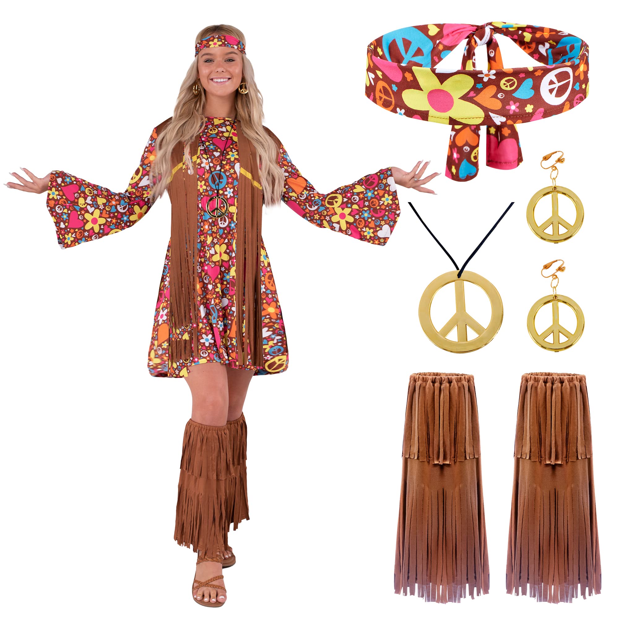 Spooktacular Creations Set Costume Hippie Donna Anni '70