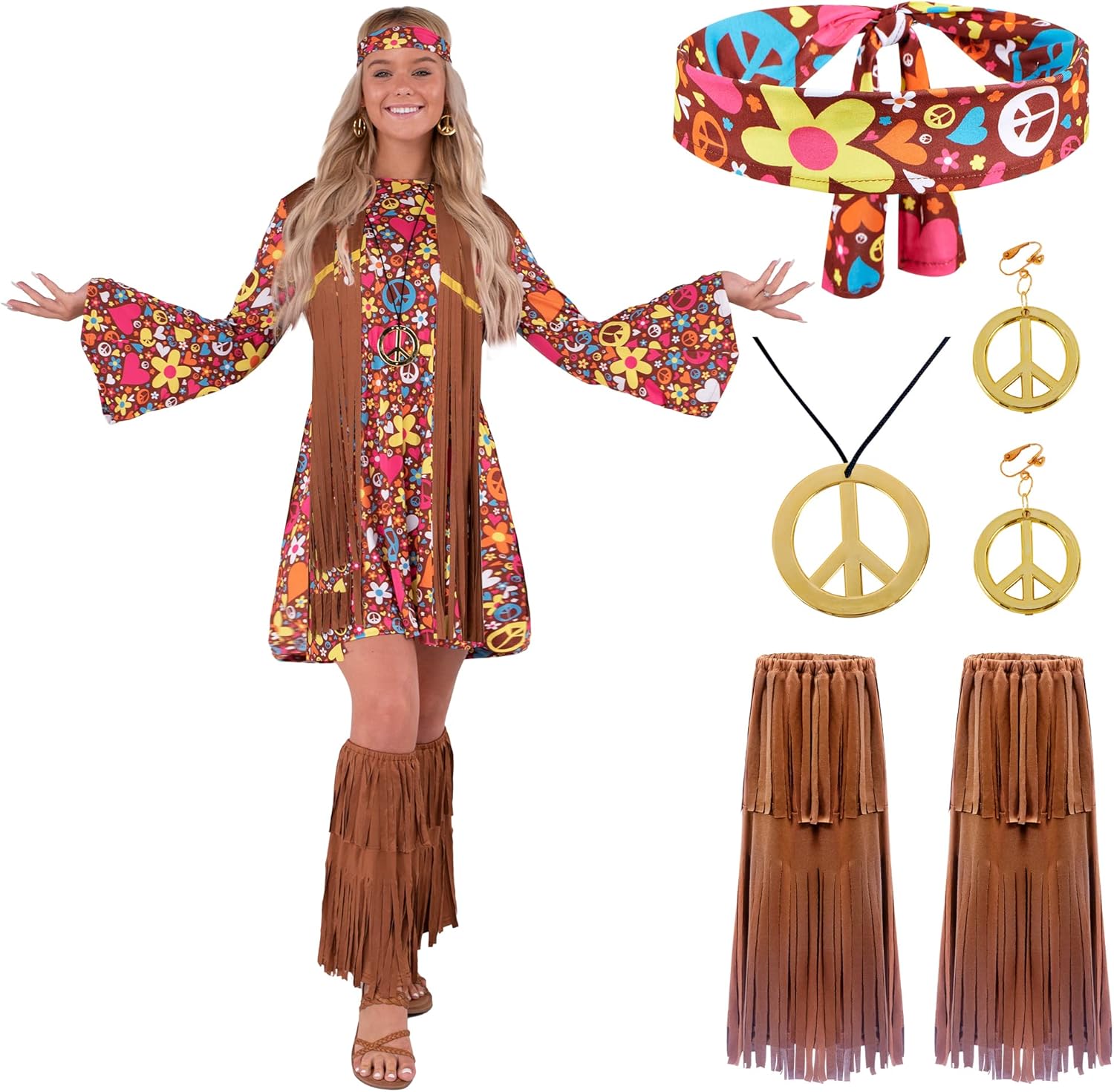 Spooktacular Creations Set Costume Hippie Donna Anni '70 - immagine 1