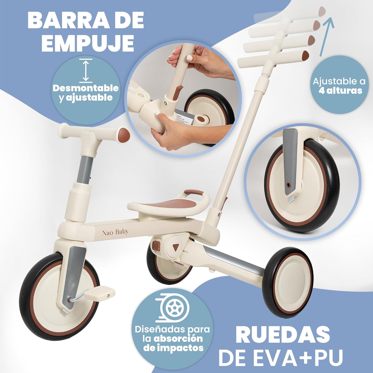 Triciclo Evolutivo Pieghevole 5 in 1 - immagine 5