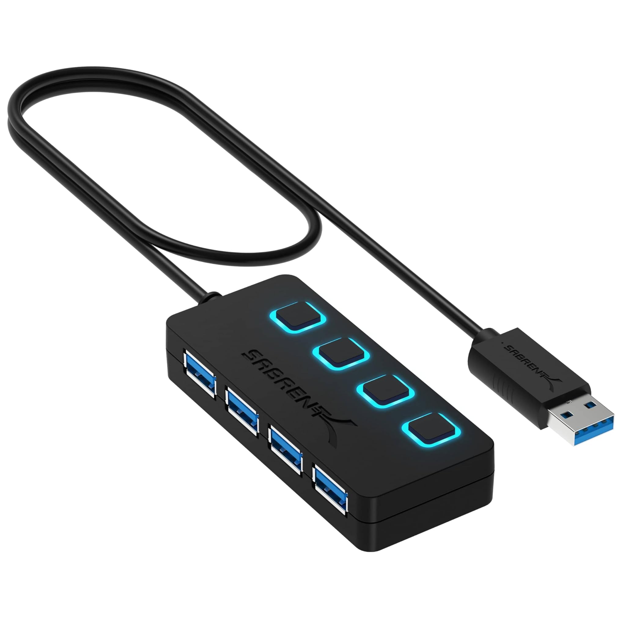 Sabrent Hub USB 3.2 Gen 1 - 4 Porte con Interruttori