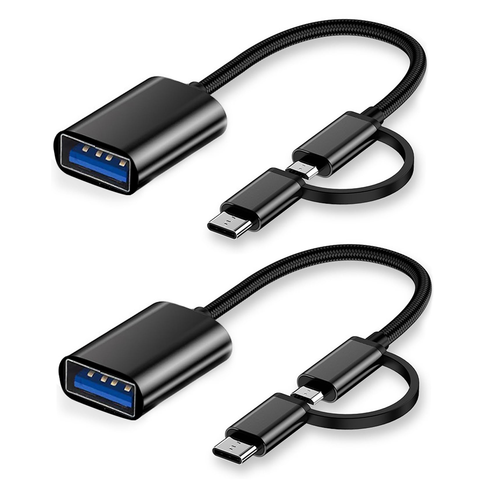 Ijizuo Adattatore OTG 2 in 1 USB C/Micro a USB [2 Pezzi]