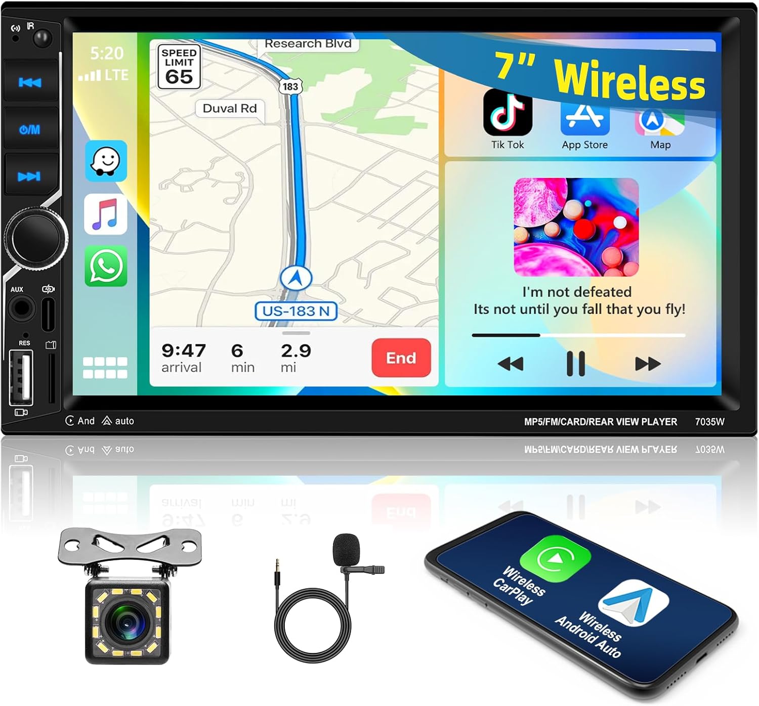 Motorsi Carplay Android Auto 2 Din Stereo 7" HD Touch Screen - immagine 1