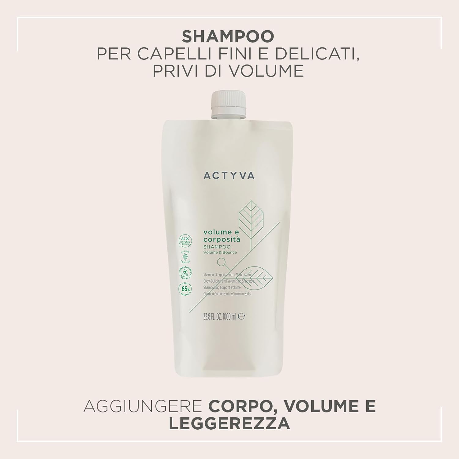 Actyva Volume e Corposità Shampoo 1000 ml - immagine 2