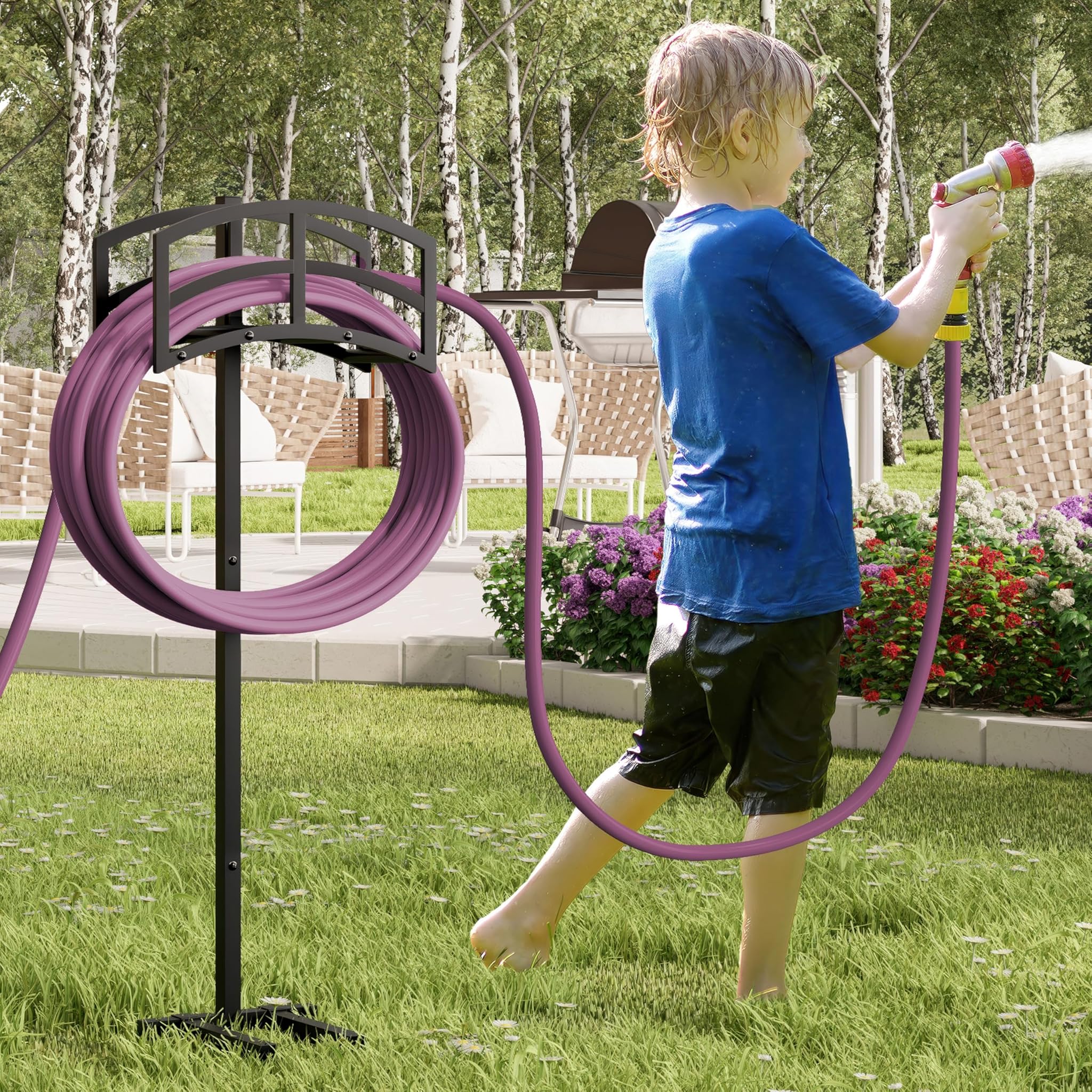 Kingson Supporto per Tubo da Giardino in Metallo