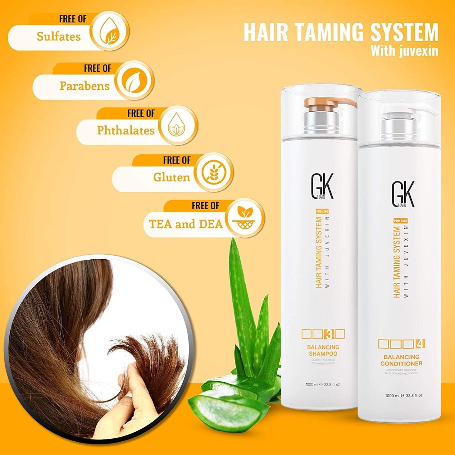 Gk Hair Global Keratin Balancing Shampoo & Conditioner 1000ml - immagine 5