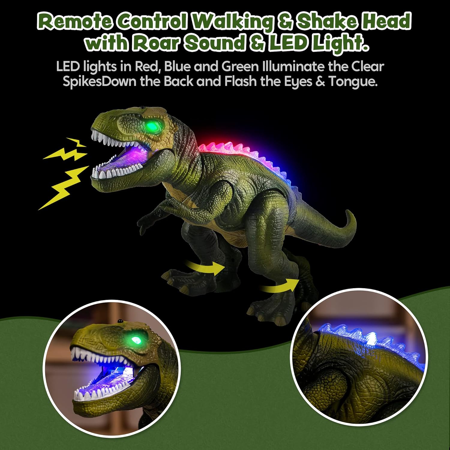JOYIN LED Dinosauro T-Rex Telecomandato Camminante - immagine 3
