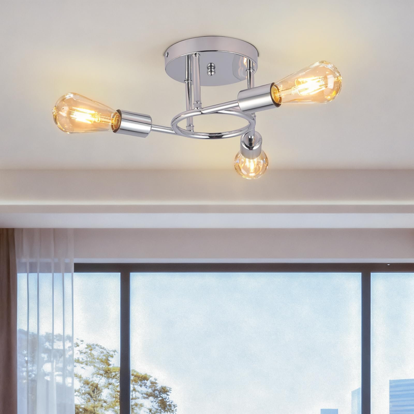 Frixchur Sputnik Lampadario a Soffitto 3 Luci E27