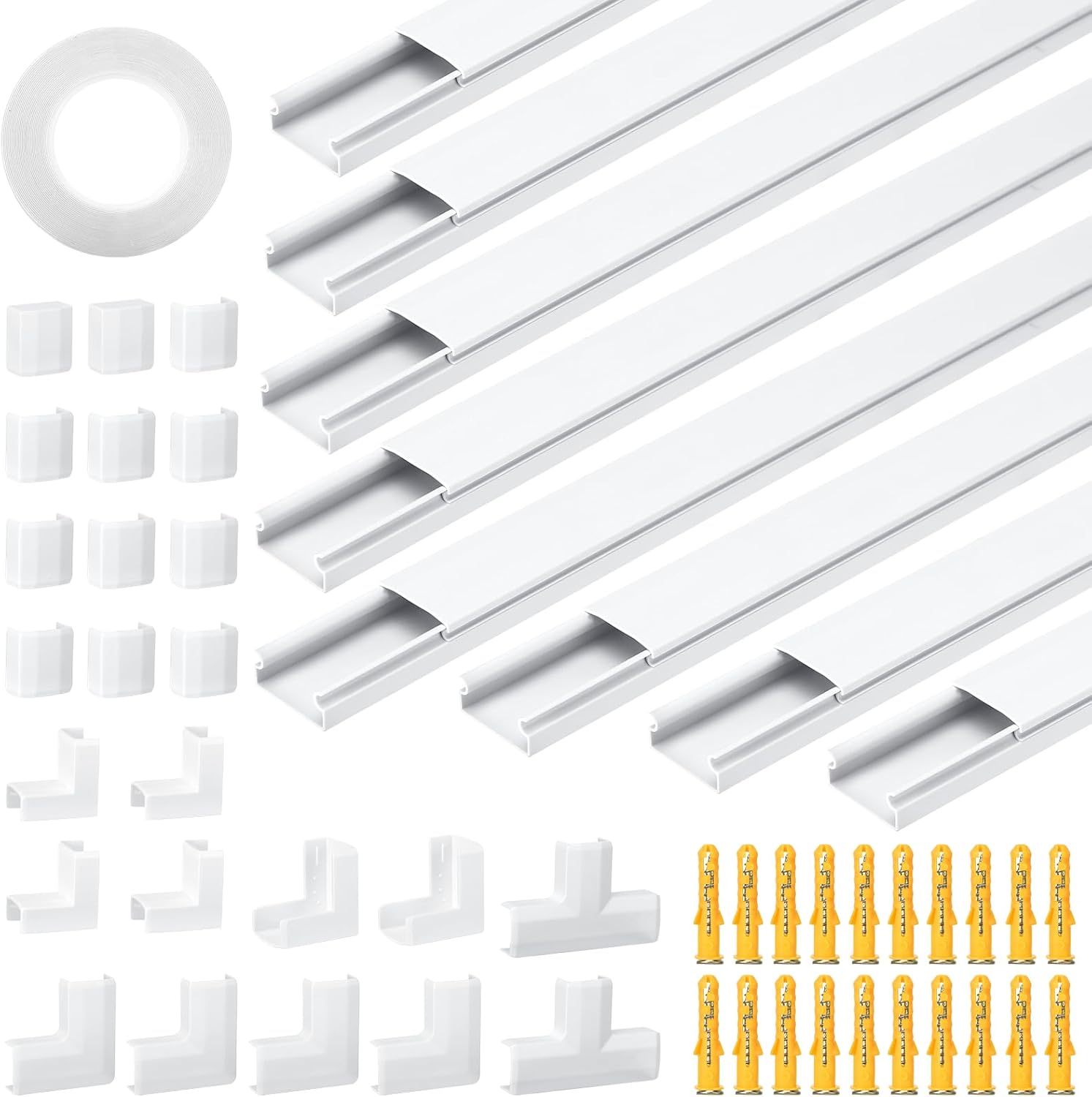 10 Pezzi Canalina per Cavi Autoadesiva 400x30x15mm - immagine 1