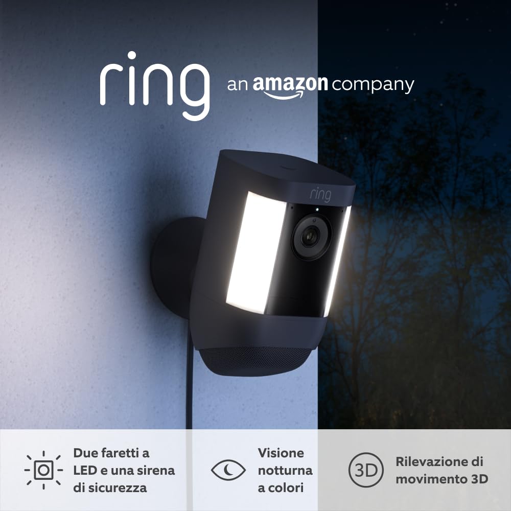 Ring Videocamera Pro con Faretti Plug-In 2K - immagine 1