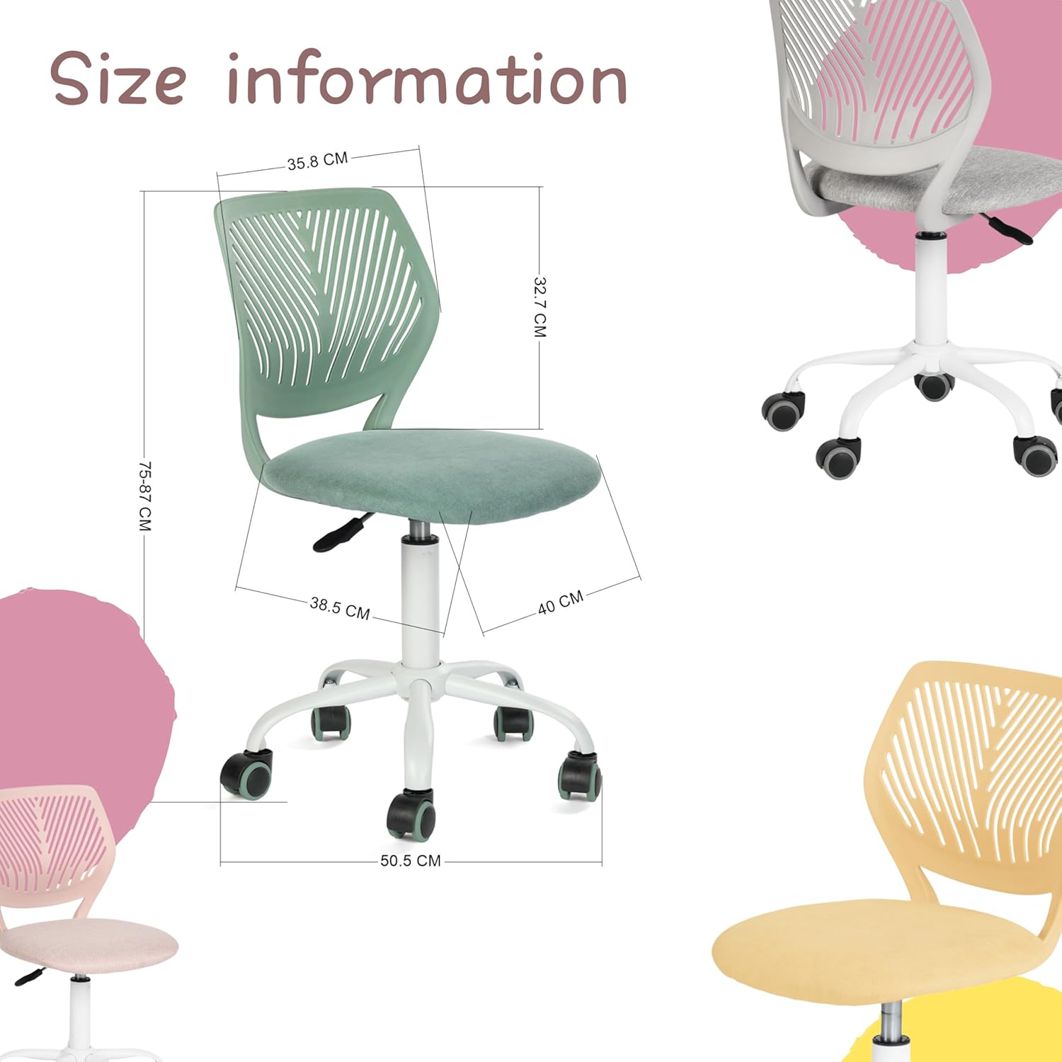 Furniturer Sedia da Gioco per Bambini, Blu M - immagine 3