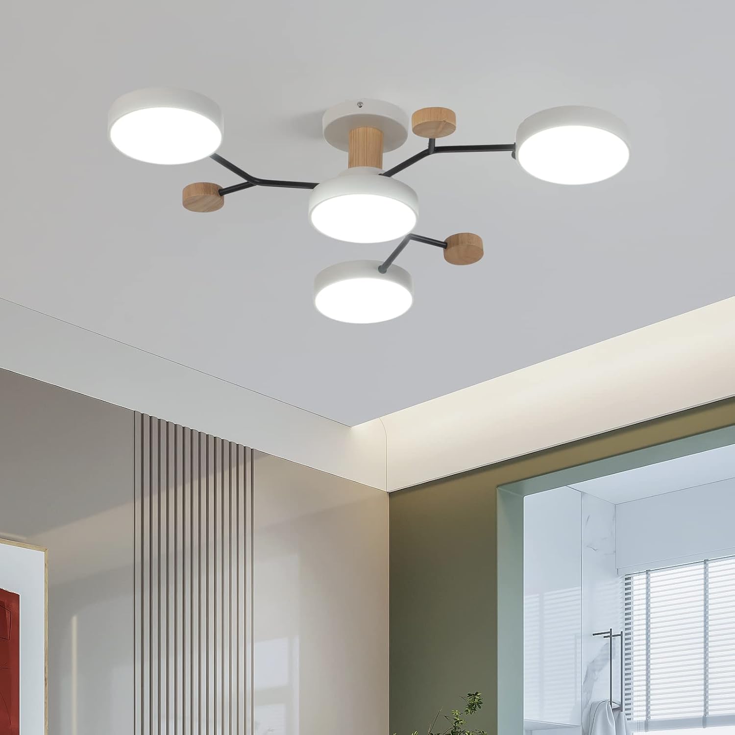 Schindora Lampadario Soffitto LED 4 Teste 36W Ø66cm - immagine 2