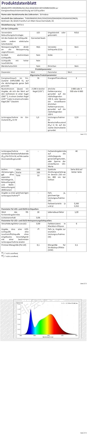 Schindora Lampadario Soffitto LED 4 Teste 36W Ø66cm - immagine 8