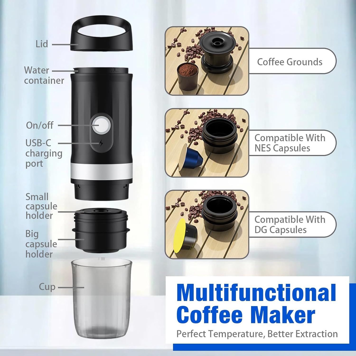 Macchina Caffè Espresso Portatile 20 Bar 80ml - immagine 3