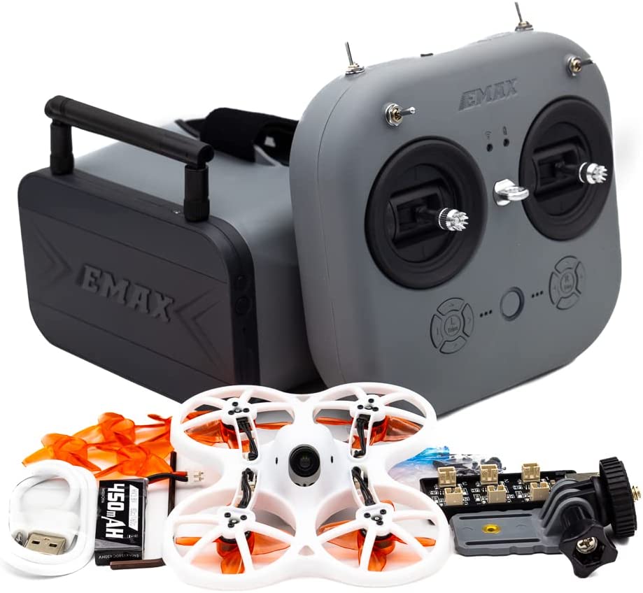 EMAX FPV Drone EZ Pilot Pro RTF Kit Con Visuale in Prima Persona con Fotocamera 1200TVL E01, 25-100-200 VTX Commutabile,Mini Drone con Occhiali e E8 Trasmettitore per Bambini Adulti Principianti