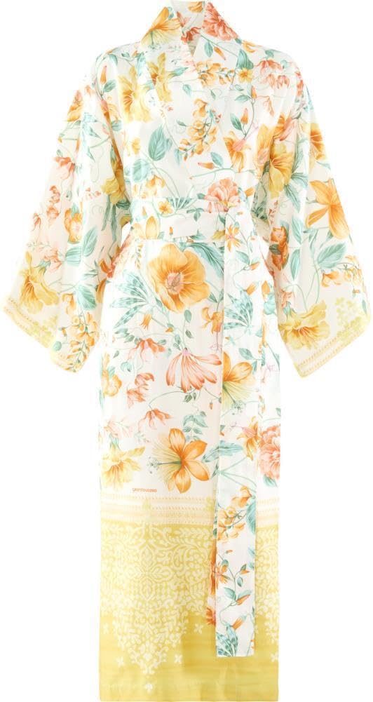 Bassetti Casablanca Kimono 100% Raso Cotone, Giallo L-XL