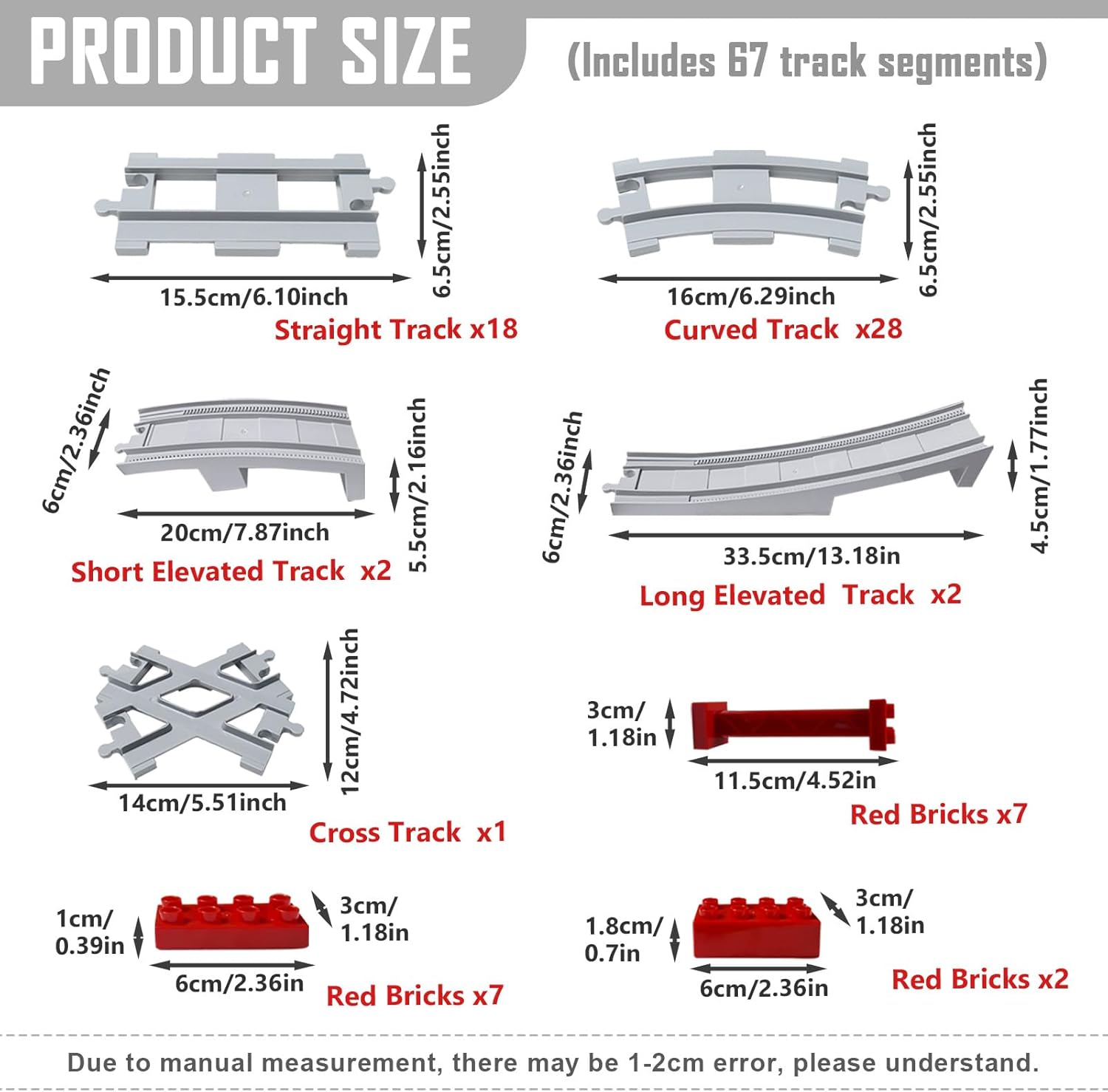 Set 67 Mattoncini per Binari Treno Città - immagine 2