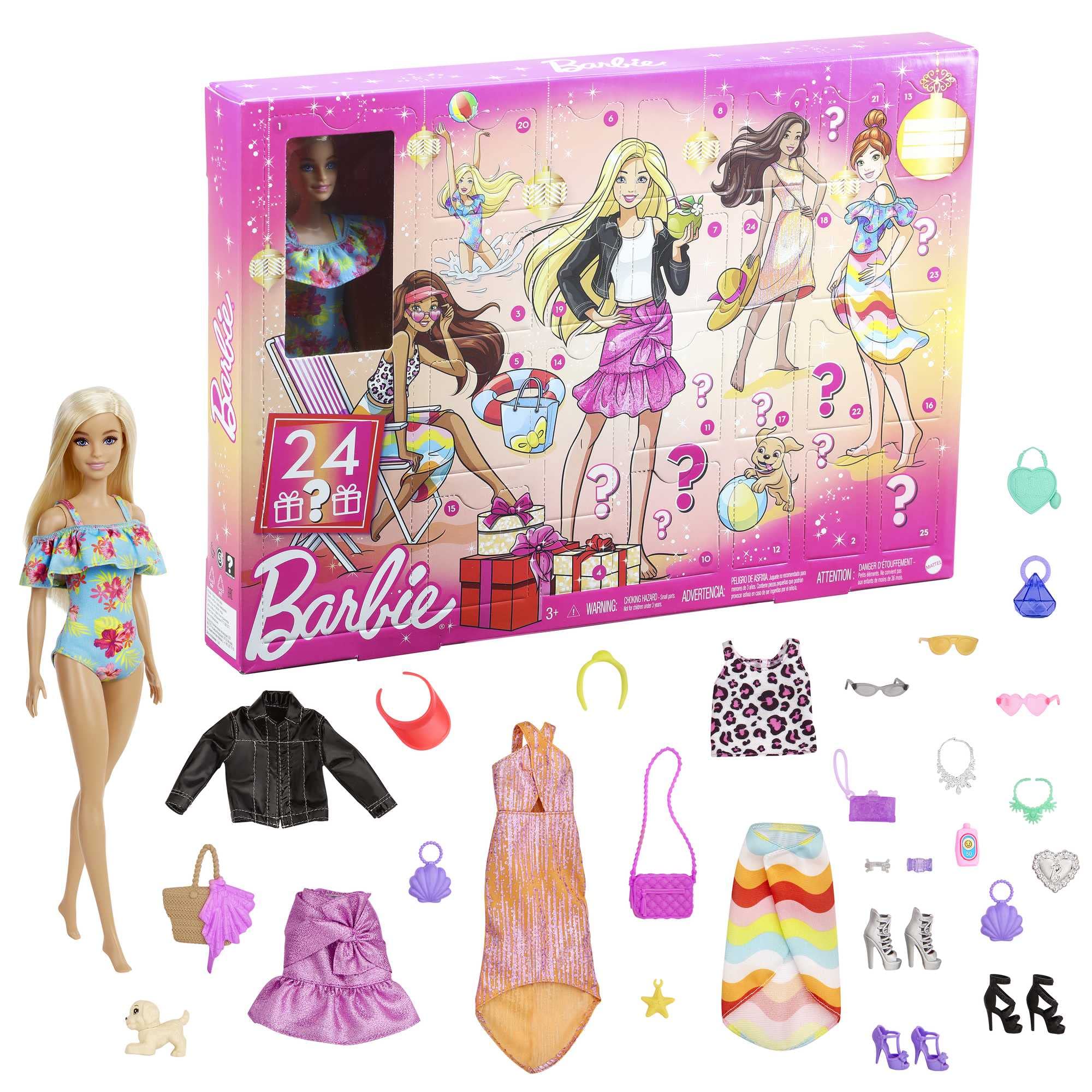 Barbie Calendario dell'Avvento con Bambola e 24 Sorprese