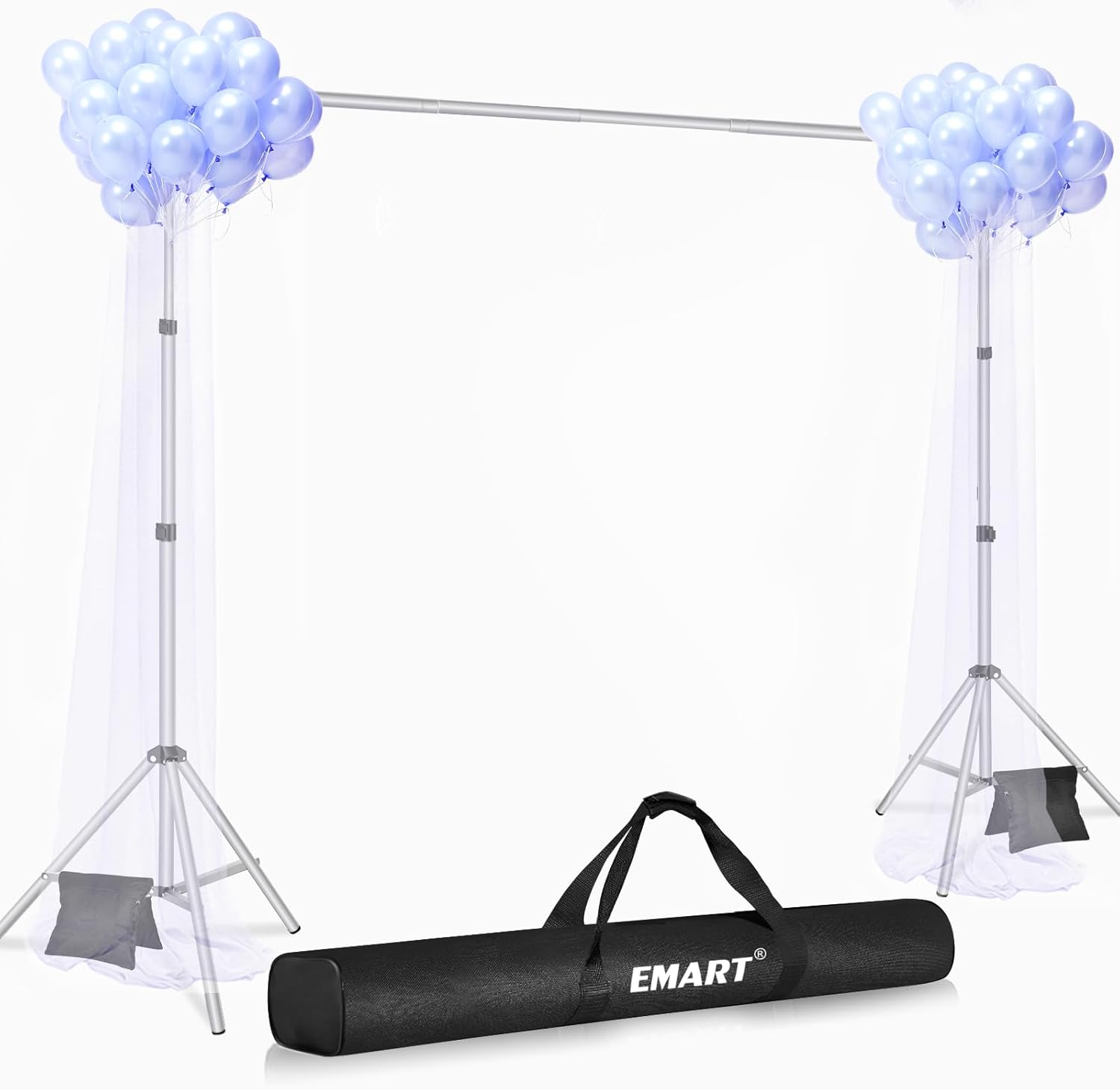 Emart Supporto per Sfondo 2,6 x 3 m, Argento - immagine 2