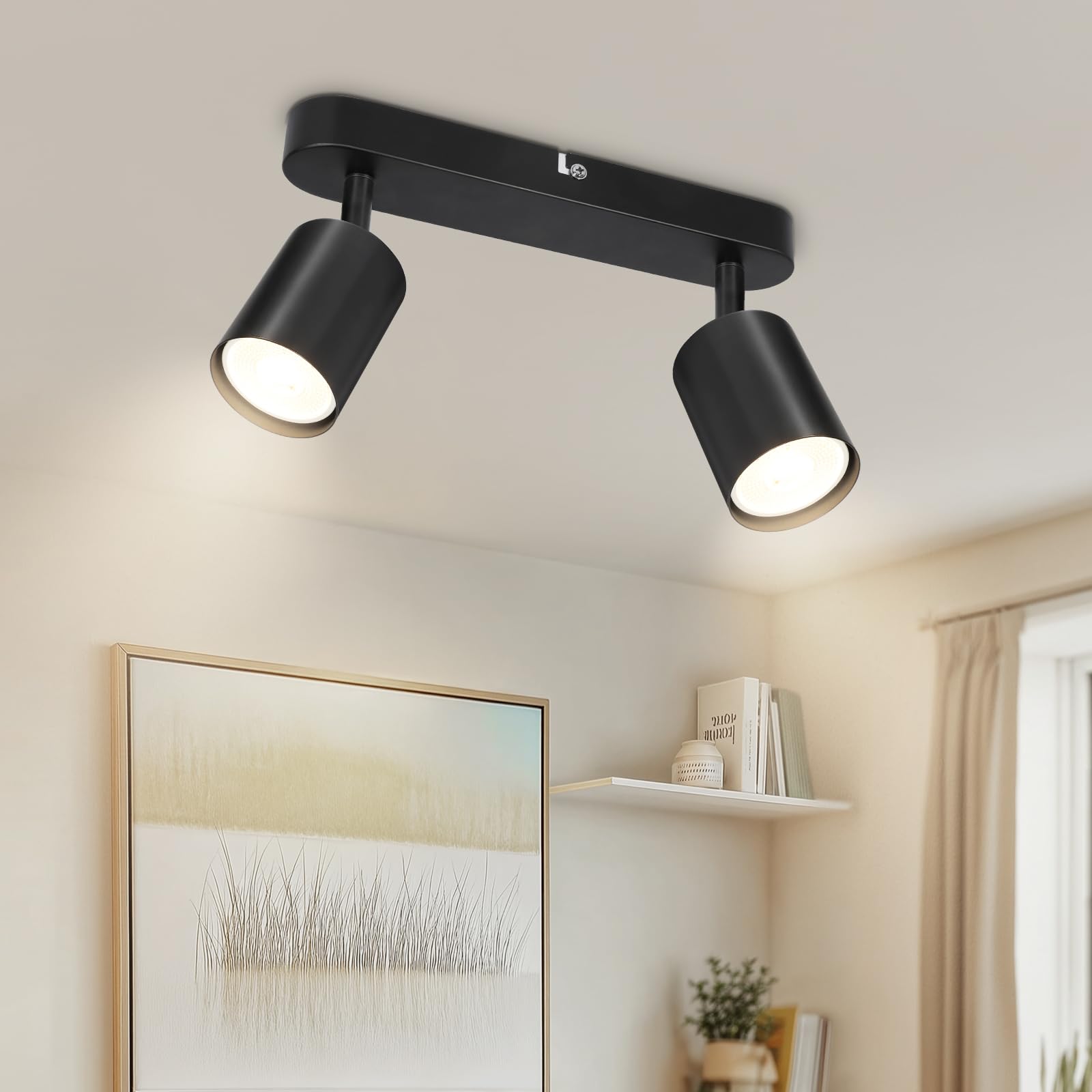 Vekidot - Faretti da Soffitto Orientabili Neri 2 Luci GU10