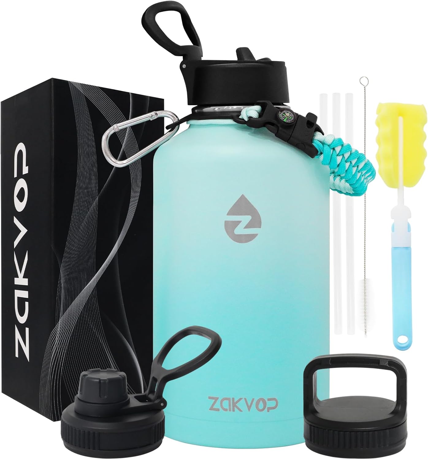 Borraccia Termica 2 Litri Acciaio Inox con Cannucce - immagine 1