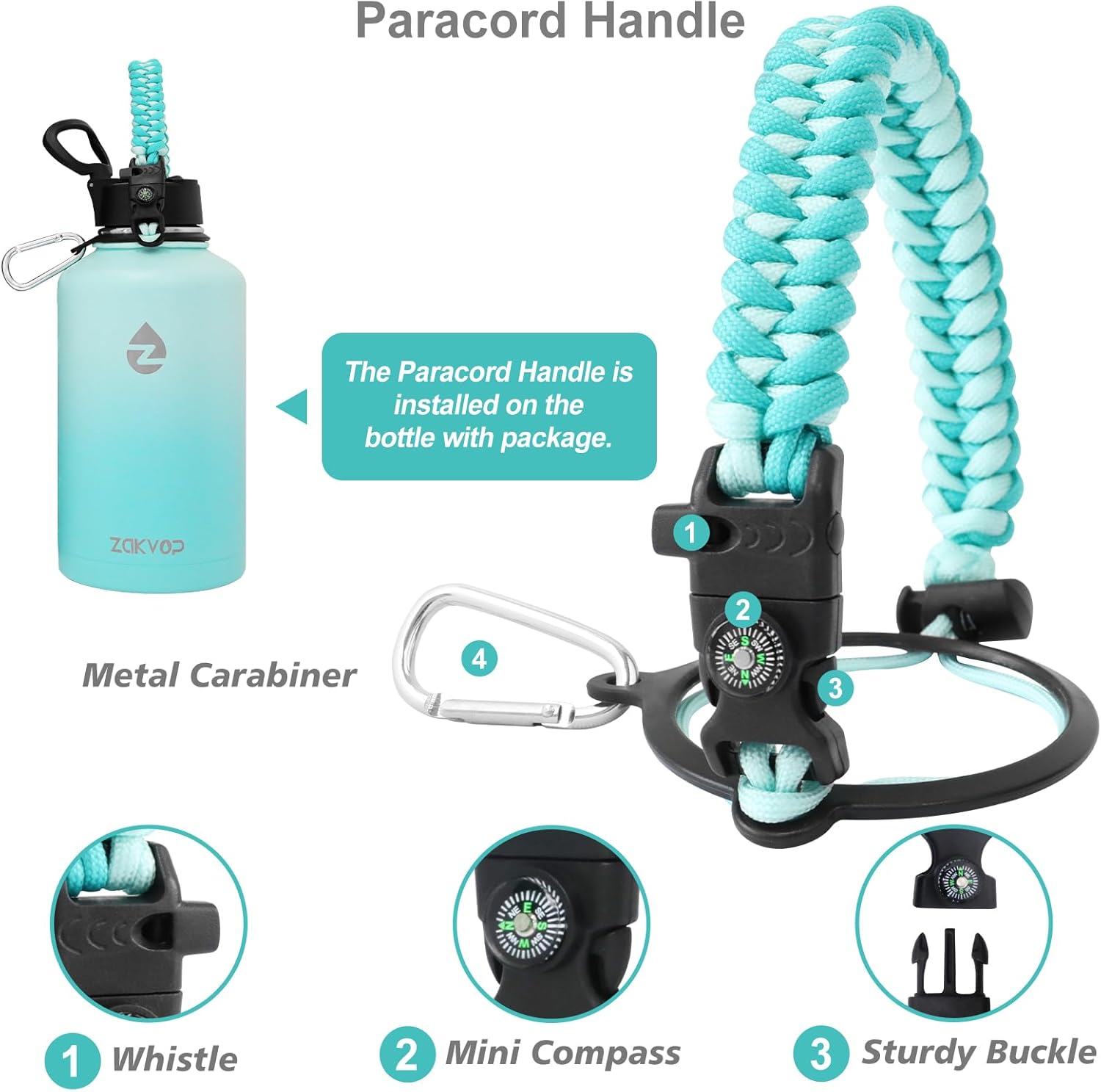 Borraccia Termica 2 Litri Acciaio Inox con Cannucce - immagine 4