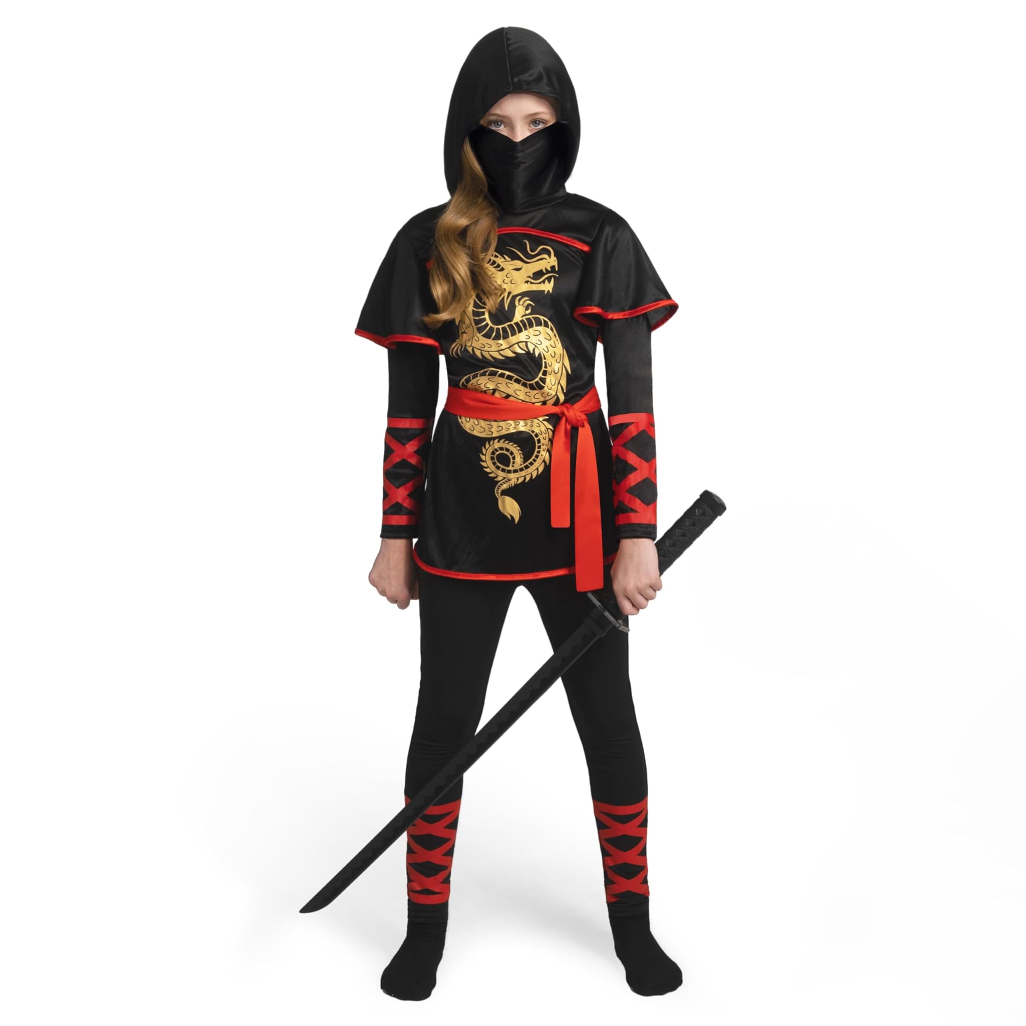 Spooktacular Creations Costume Ninja Drago Nero e Rosso