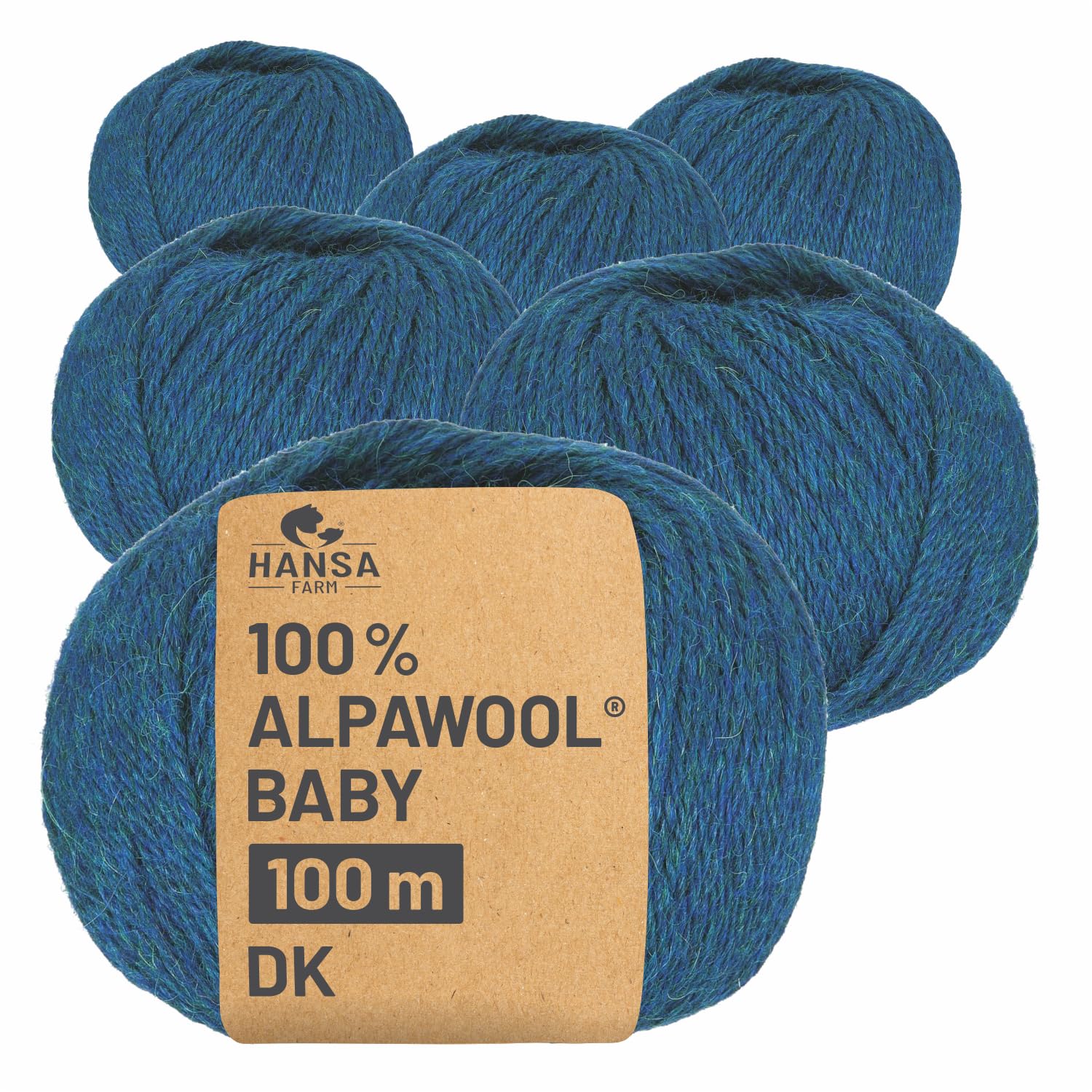 Lana di Baby Alpaca 100% - Set 300g (6x50g), Deep Ocean