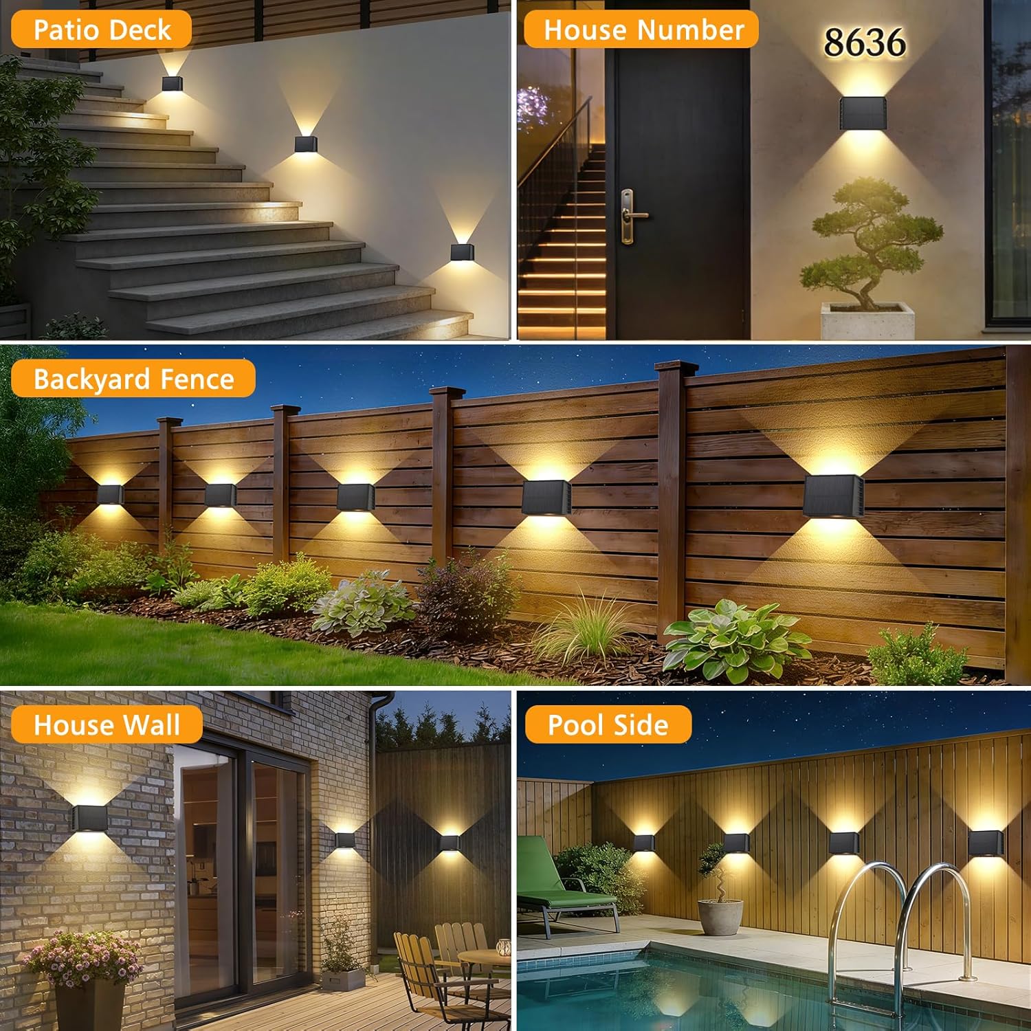 T-sunus Applique da Parete Esterno Interno 4 Pezzi - immagine 6