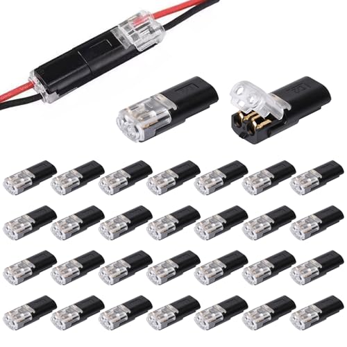 30 Pezzi Connettori Elettrici Rapidi 18-22AWG 2 Poli