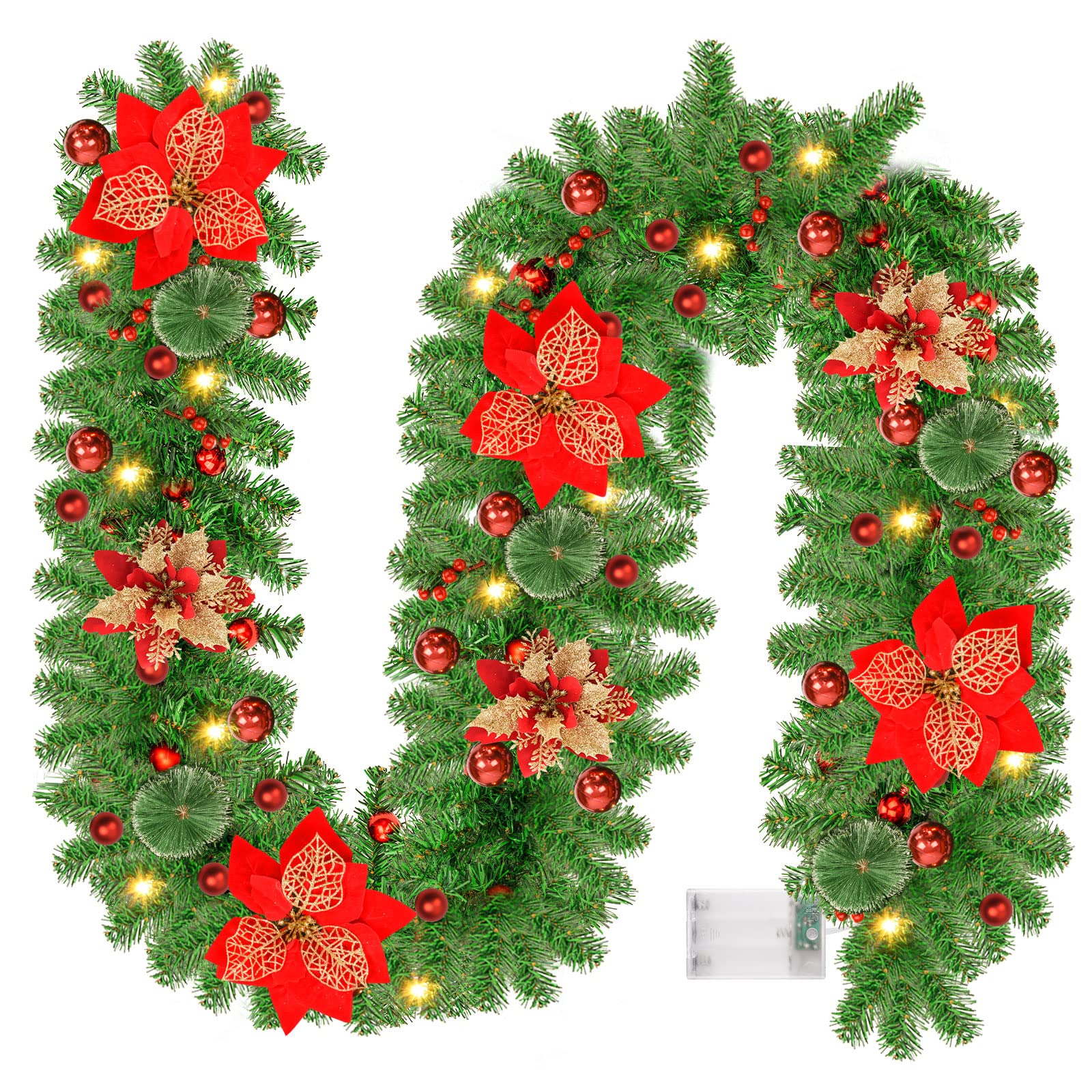 Ghirlanda Natalizia 270cm con Luci