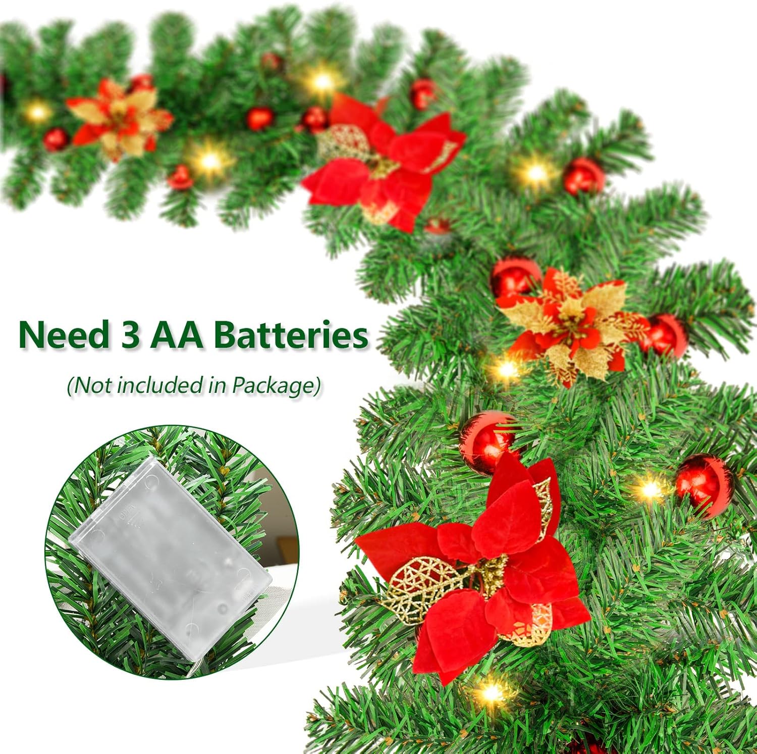 Ghirlanda Natalizia 270cm con Luci - immagine 3