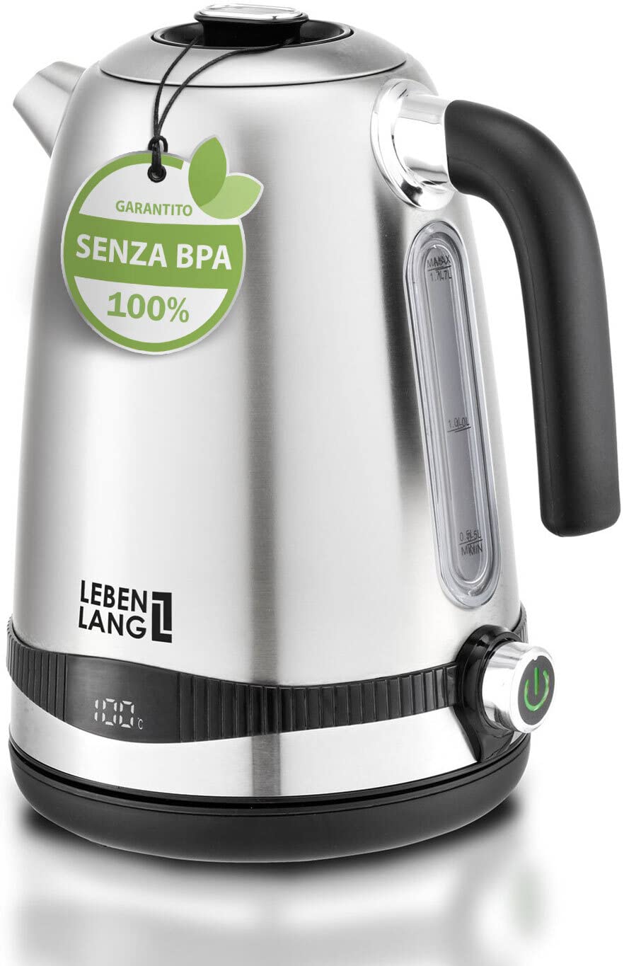 Lebenlang Bollitore Elettrico 1,7L 2200W Acciaio Inox