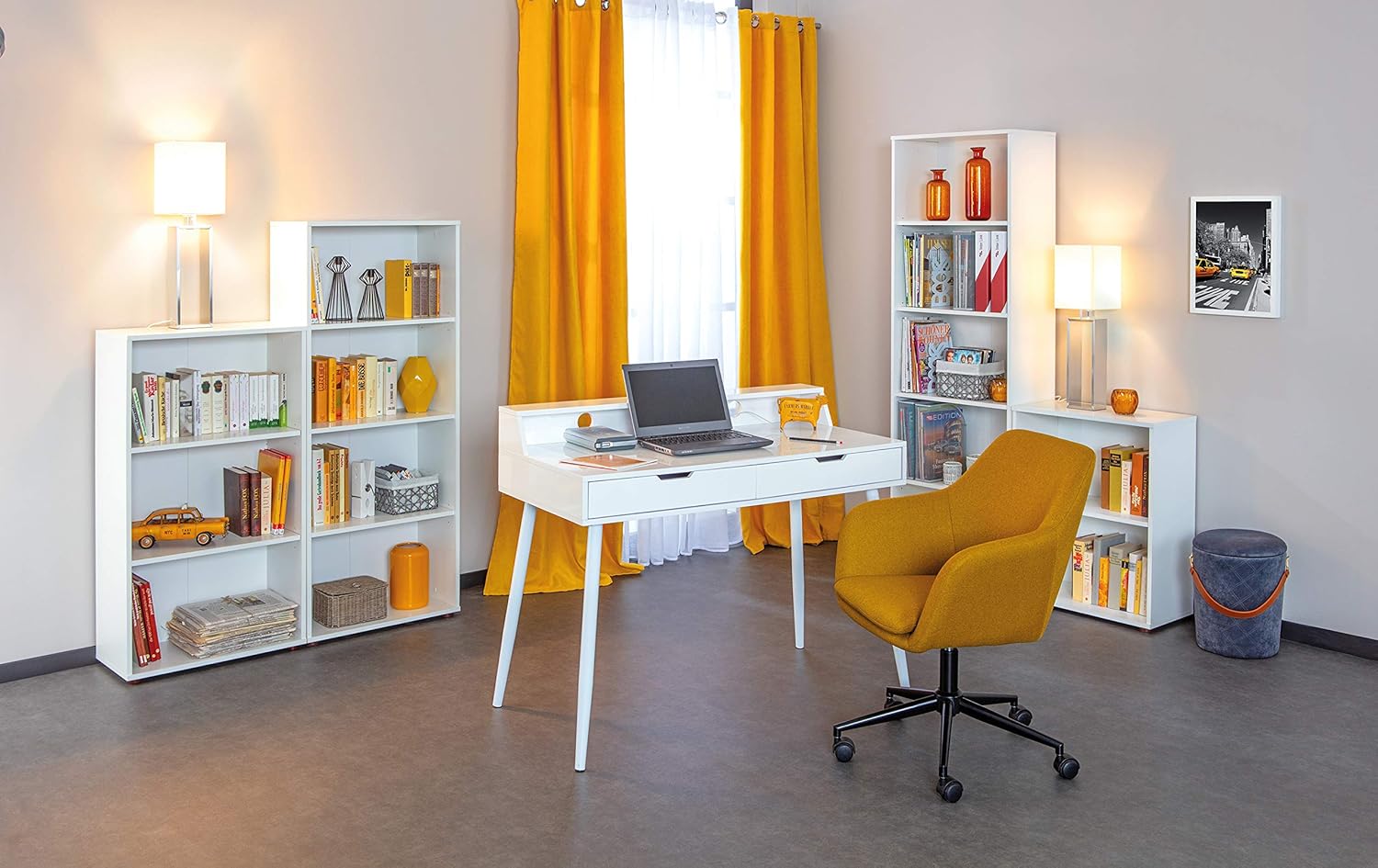 Inter Link Libreria Scaffale 2 Nicchie, Bianco - immagine 4