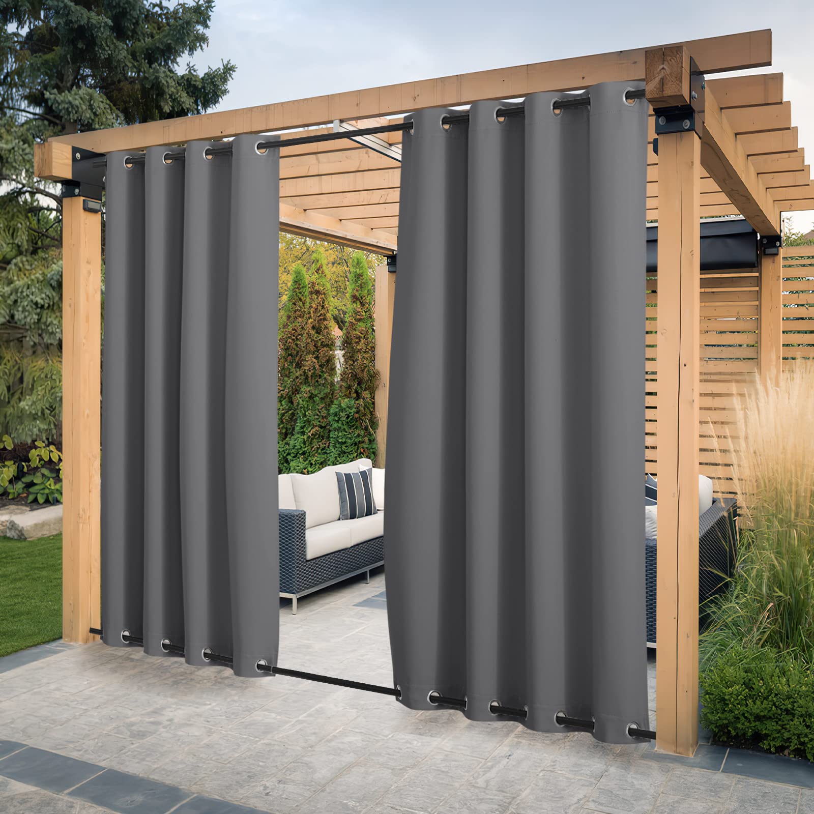 Pony Dance Tenda da Sole per Esterno 2 Pezzi 132x213 CM, Grigio