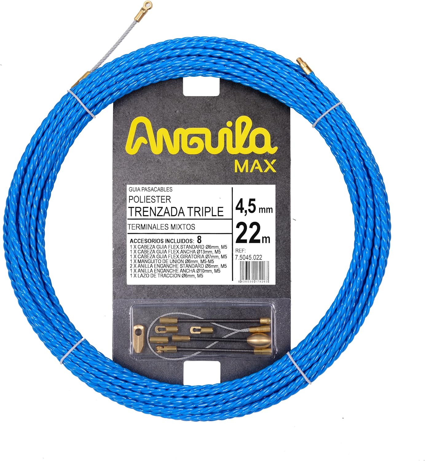 ANGUILA Max 7.5045.022 - Guida Passacavi 22m, Blu