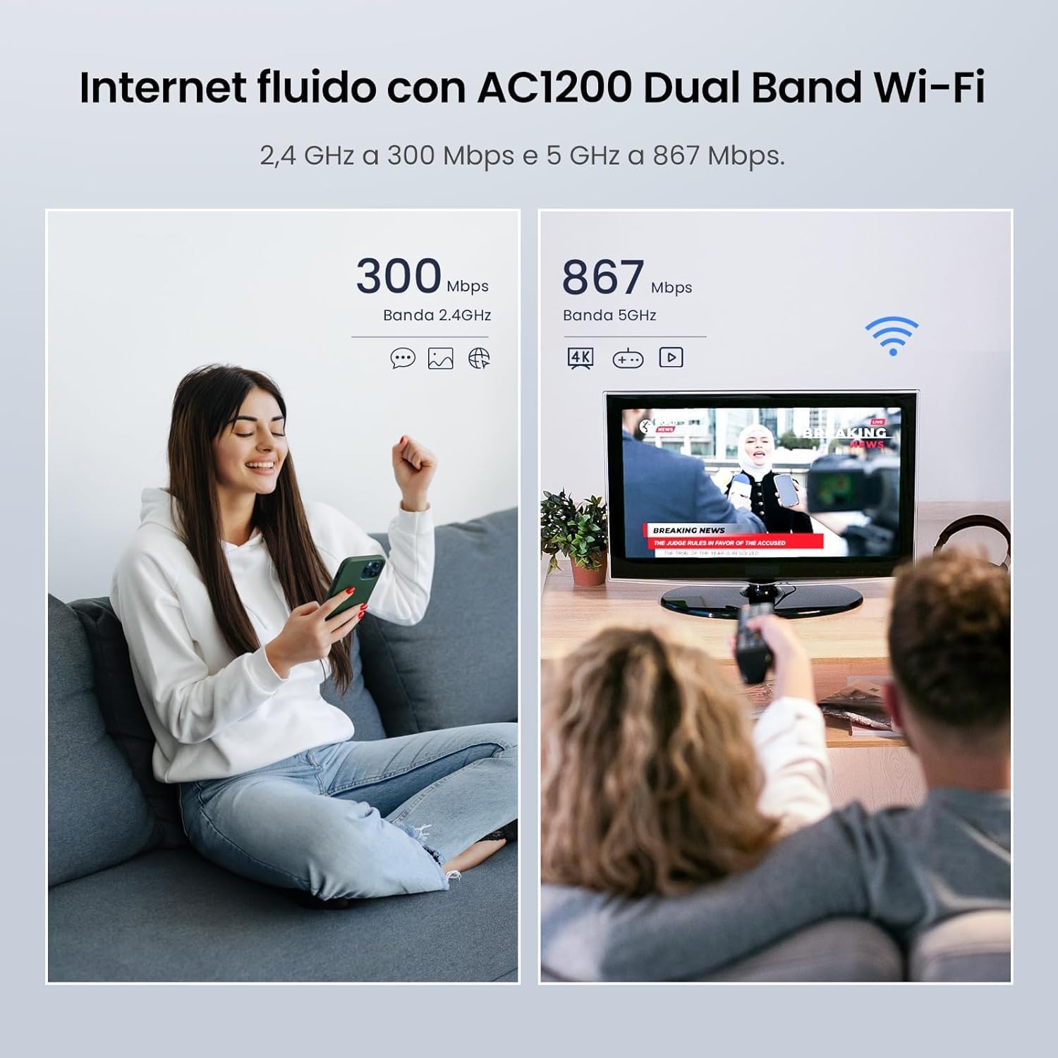 Tenda AC8 Router WiFi AC1200 Dual Band Gigabit - immagine 5