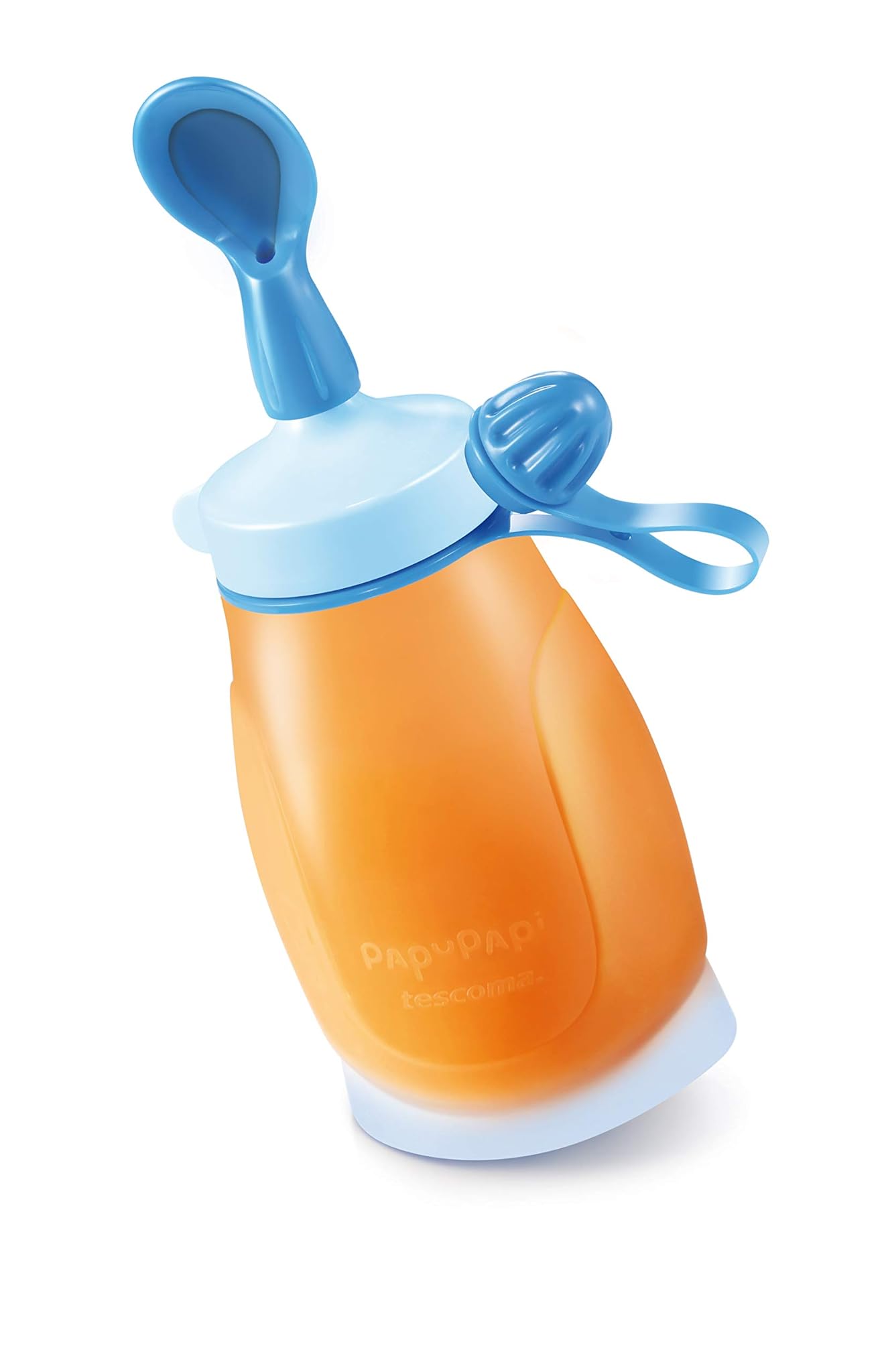 Tescoma 667660 Papu Papi Bottiglia Morbida con Cucchiaio, 200 ml, Azzurro