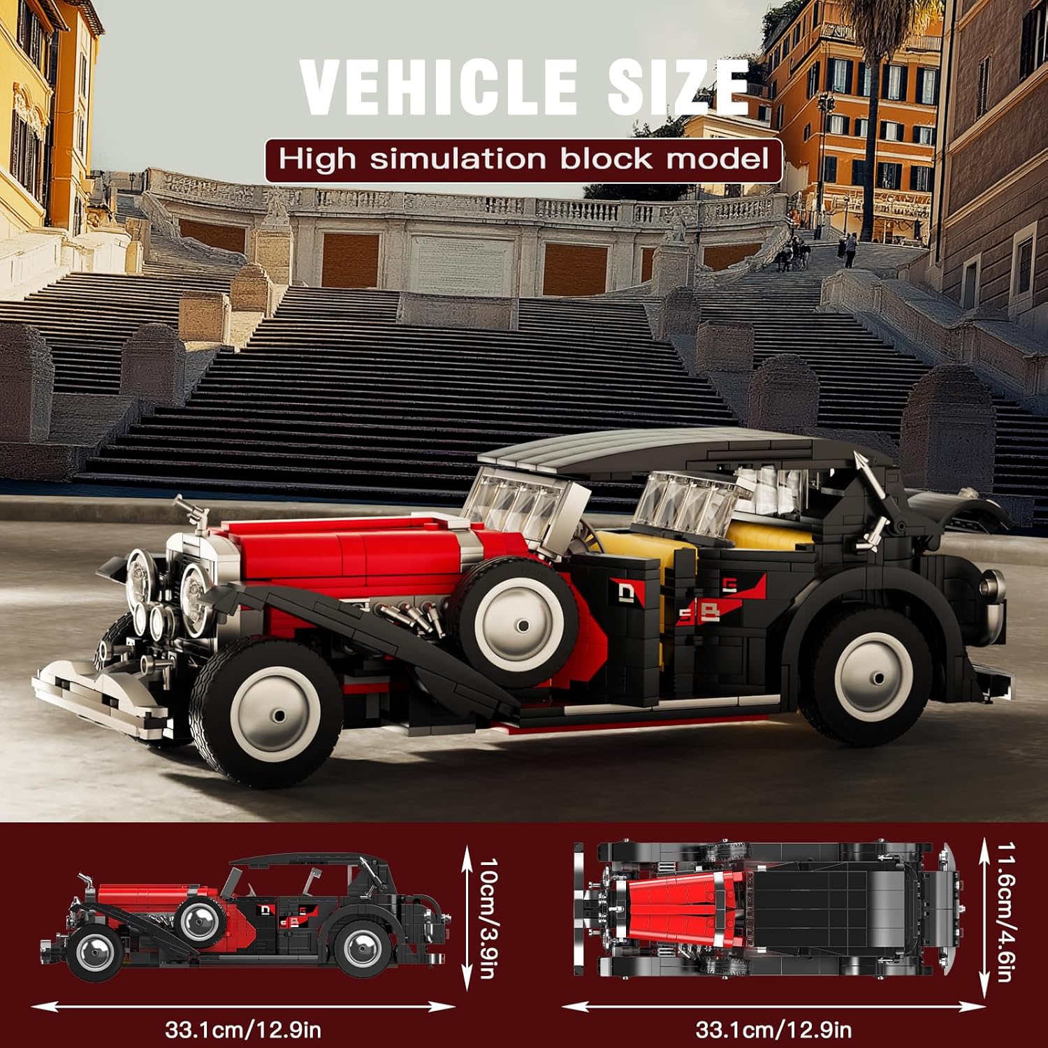 Mould King 10114 - Auto d'Epoca DSBG 1308 pezzi - immagine 2