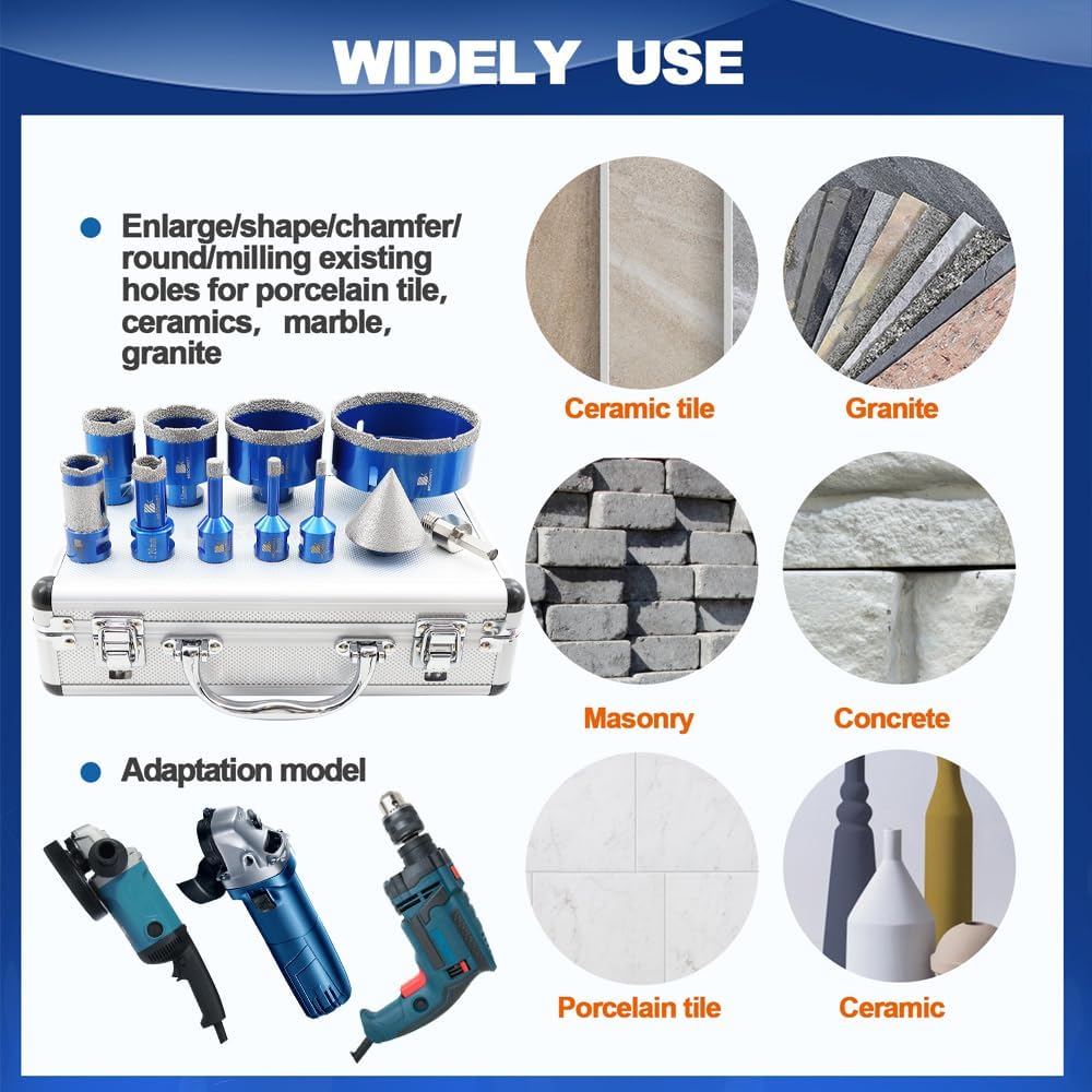 Set Punte Diamantate per Piastrelle con Fresa - immagine 2