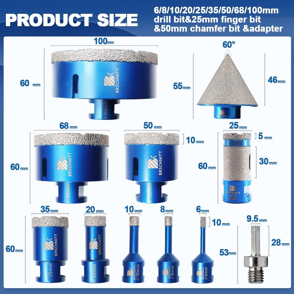 Set Punte Diamantate per Piastrelle con Fresa - immagine 3